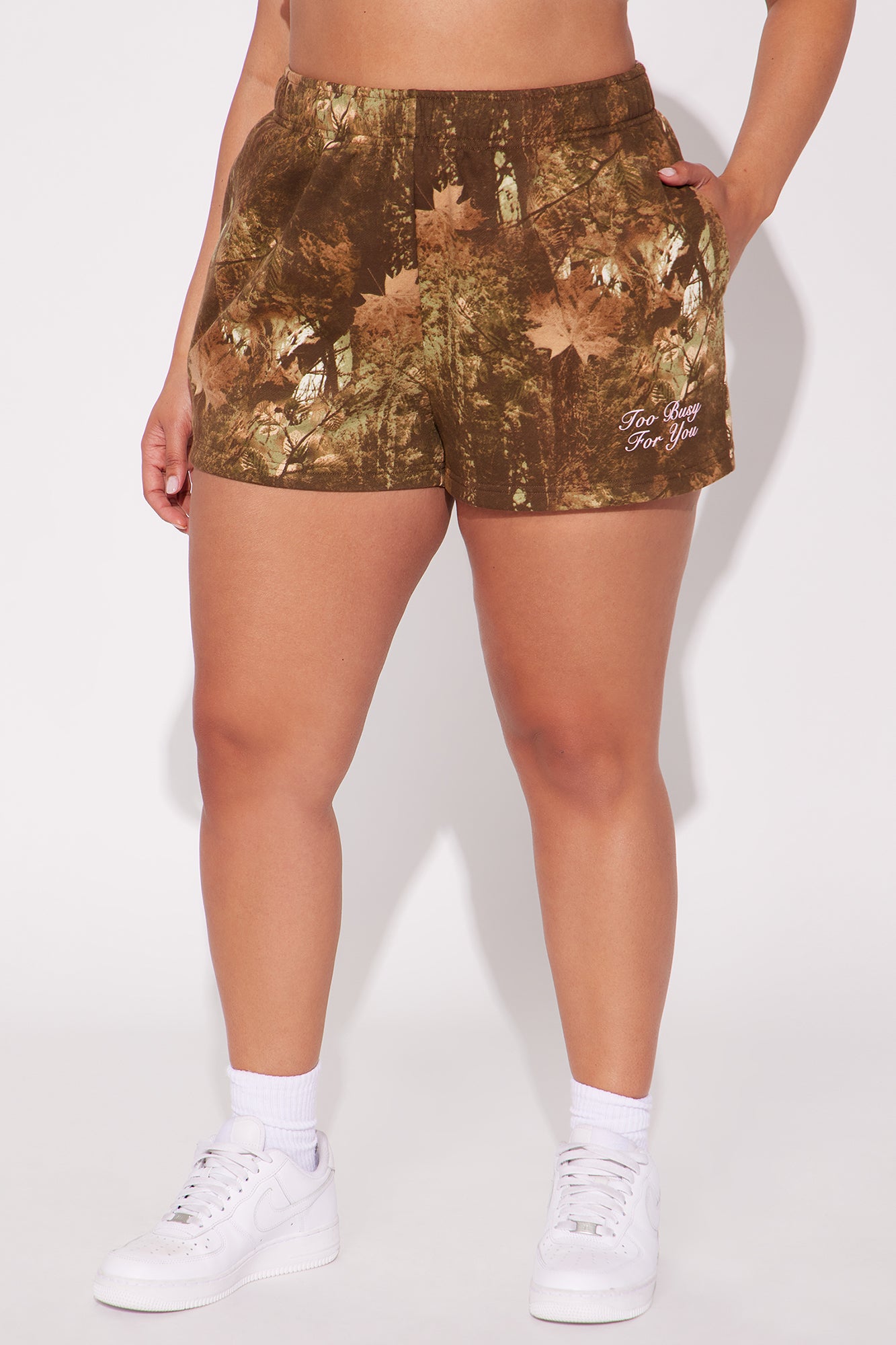 Too Busy For You Camo Mini Shorts - Camouflage - Image 6