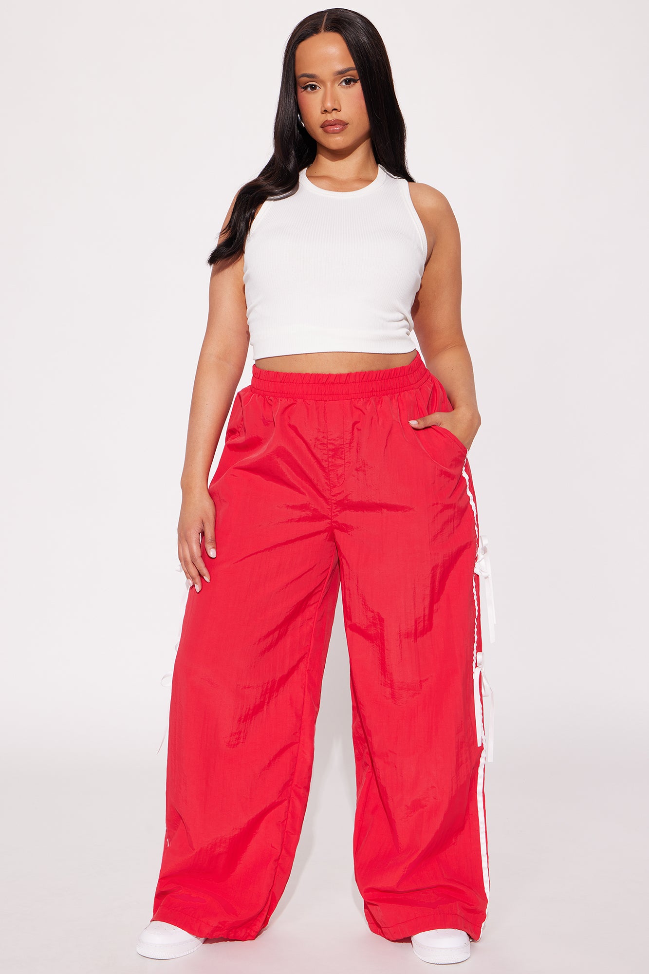 Cindy Windbreaker Track Pant - Red - Image 4