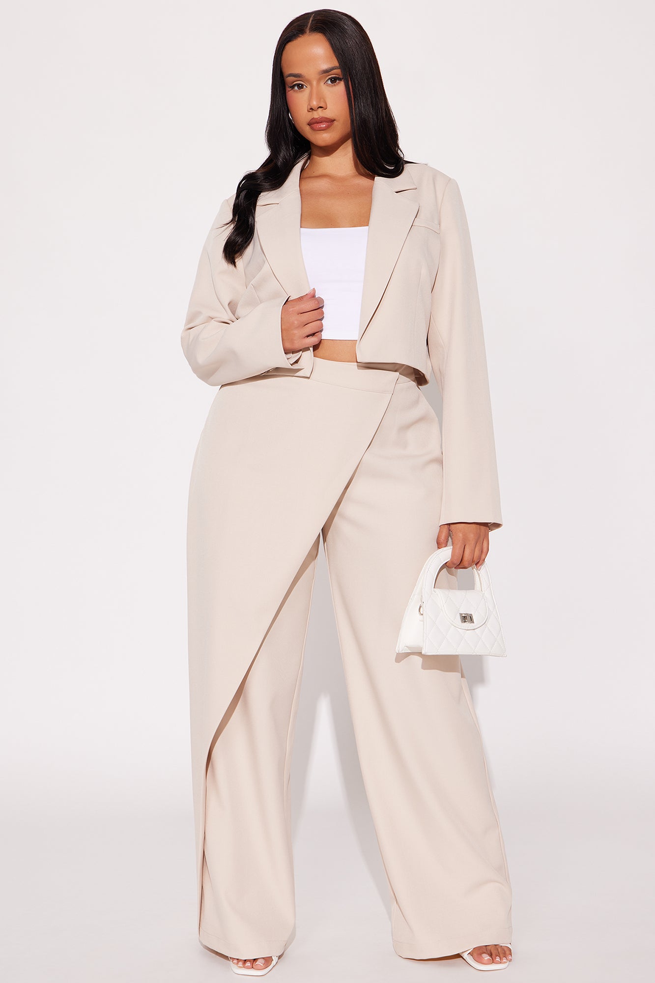 Booked And Busy Blazer Pant Set - Taupe - Image 4