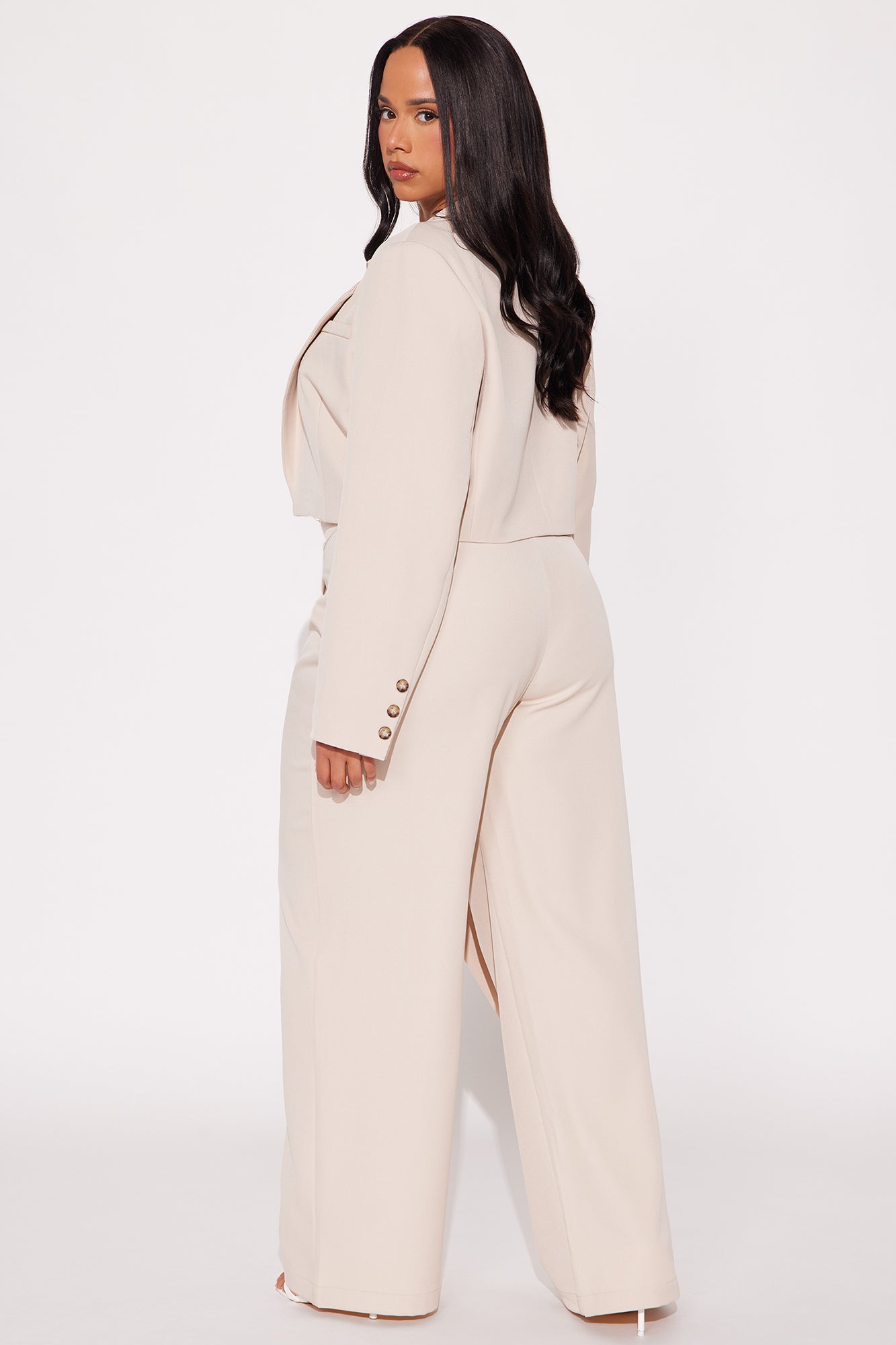 Booked And Busy Blazer Pant Set - Taupe - Image 6