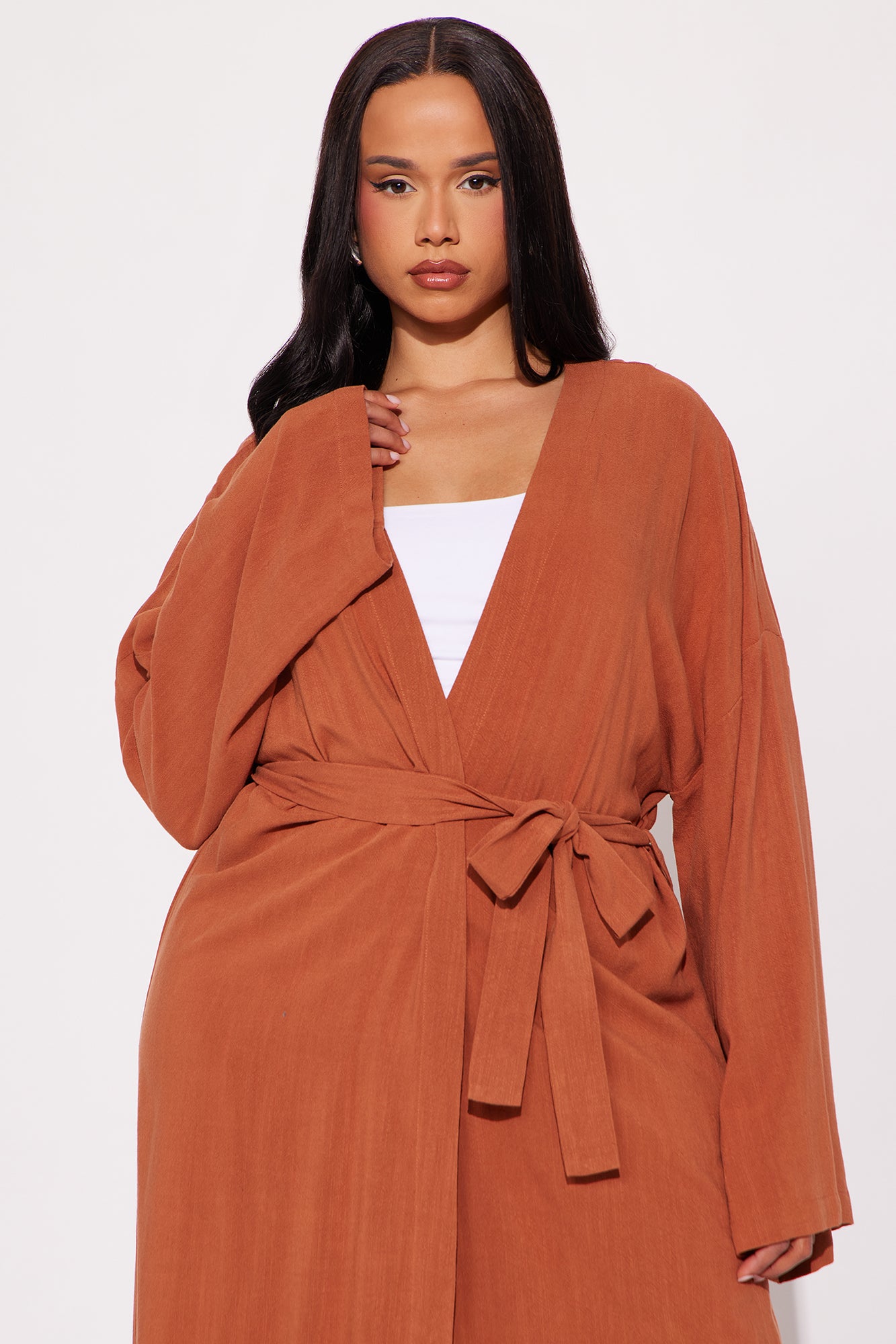 Vacay Vibe Linen Wide Leg Pant Set - Rust - Image 6