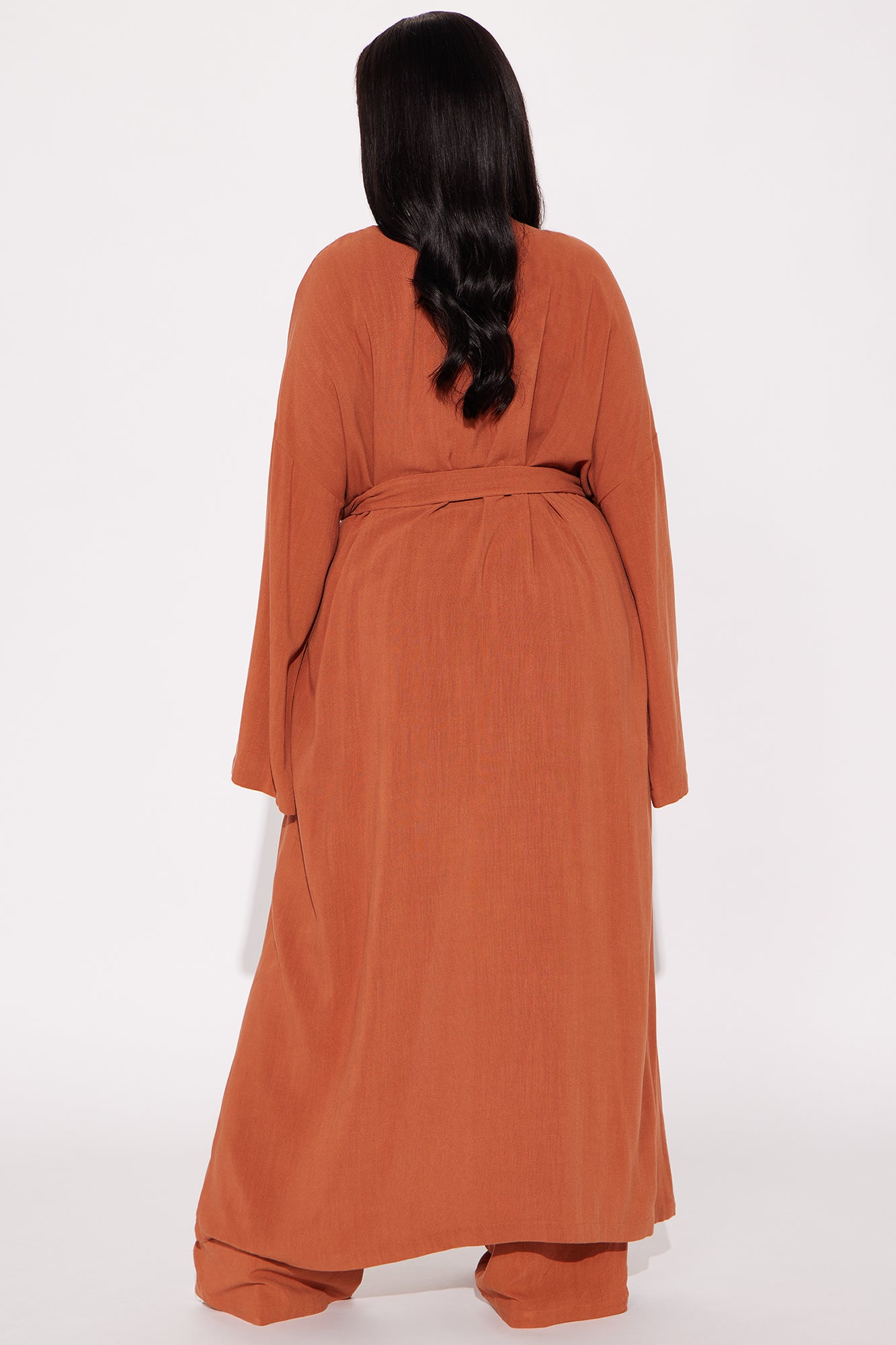 Vacay Vibe Linen Wide Leg Pant Set - Rust - Image 7