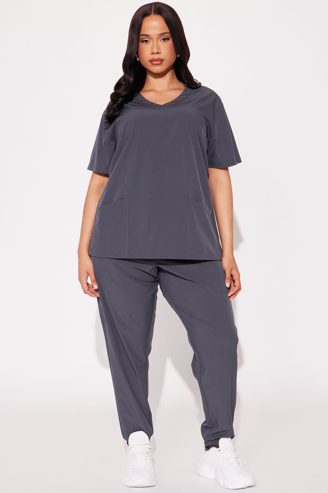 Overtime 4 Way Stretch Scrub Jogger Set - Charcoal - Image 4