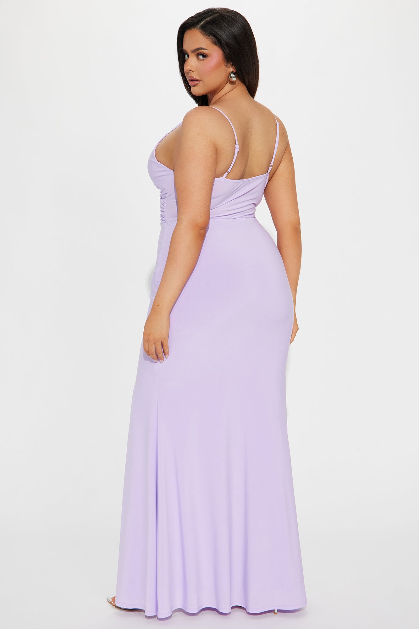 Hailey Ruffle Slit Gown - Lavender - Image 6