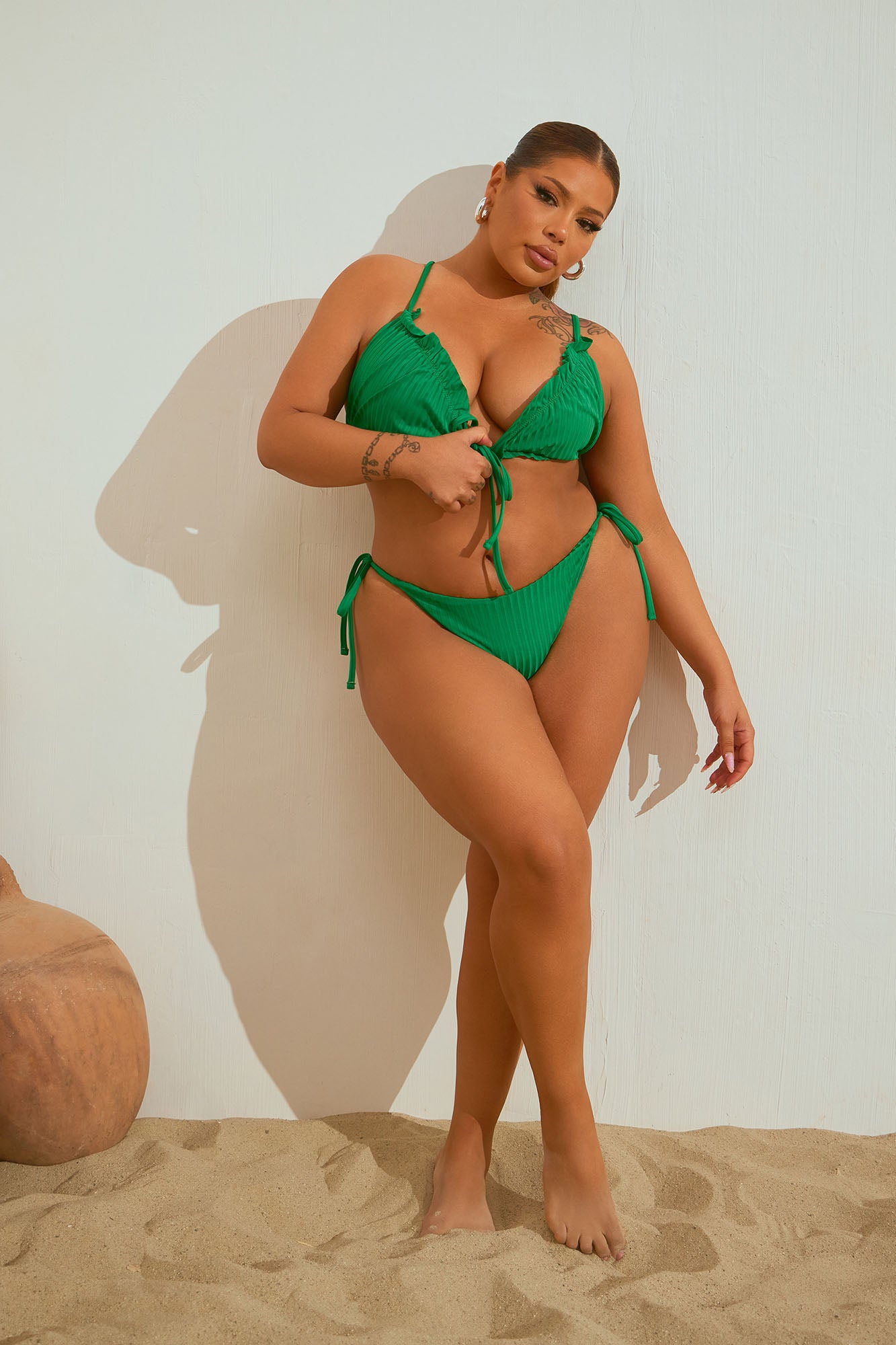 Ariel Ruched 2 Piece Bikini - Green - Image 6