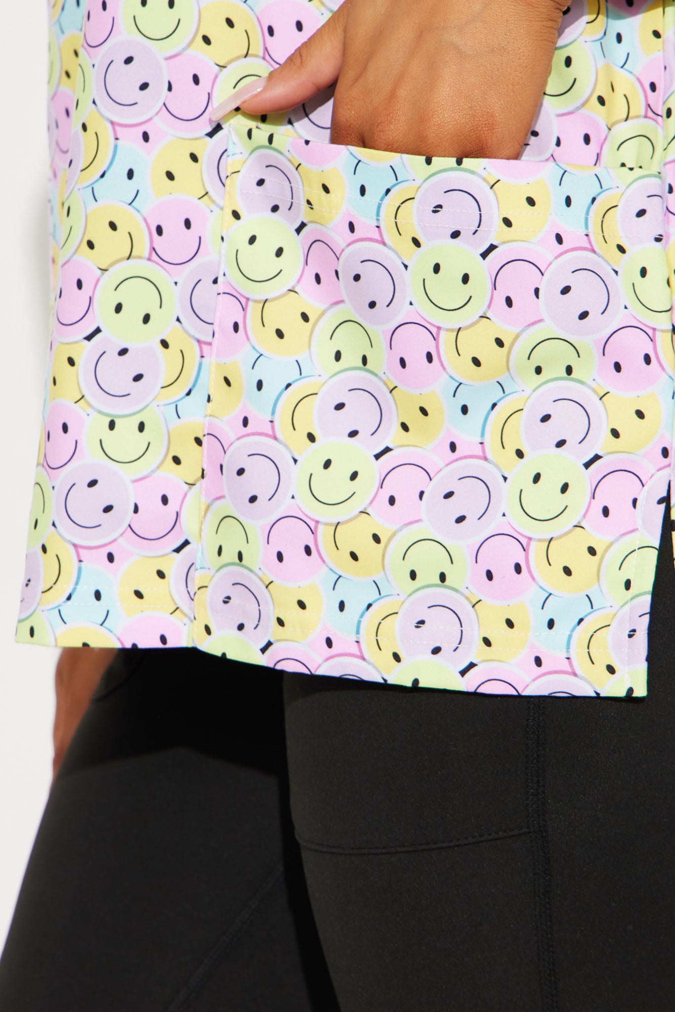 Make You Smile Stretch Uniform Scrub Top - Multi Color - Image 3