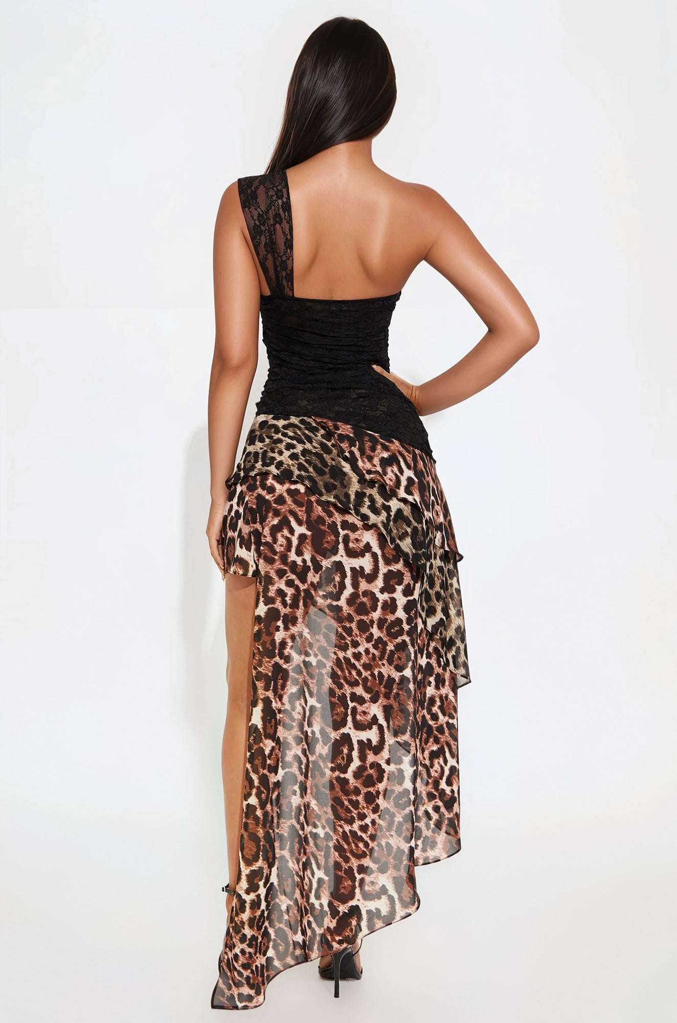 Wild Thoughts Leopard Lace Mini Dress - Black/combo - Image 3