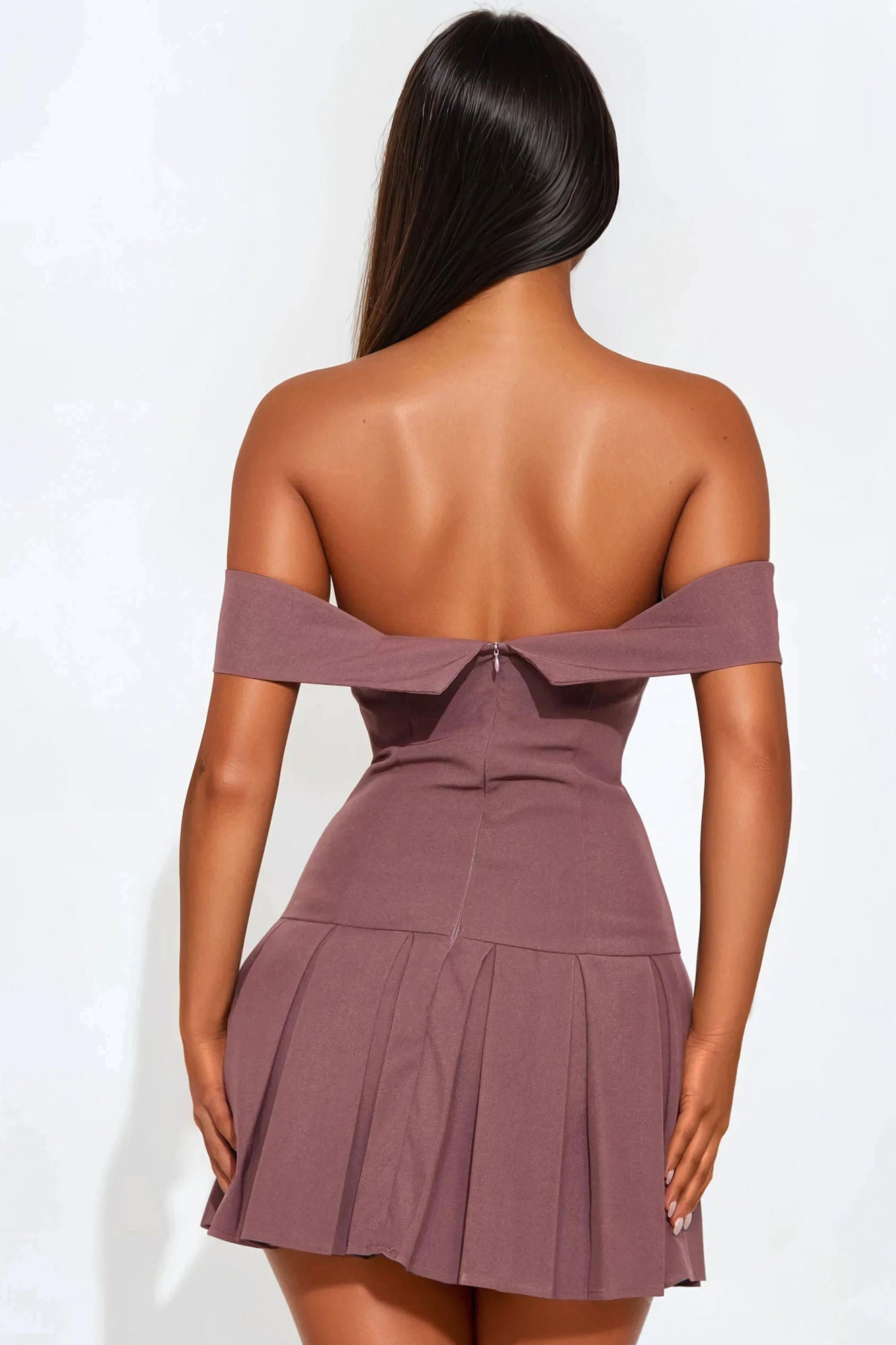 Amani Pleated Micro Mini Dress - Purple - Image 3