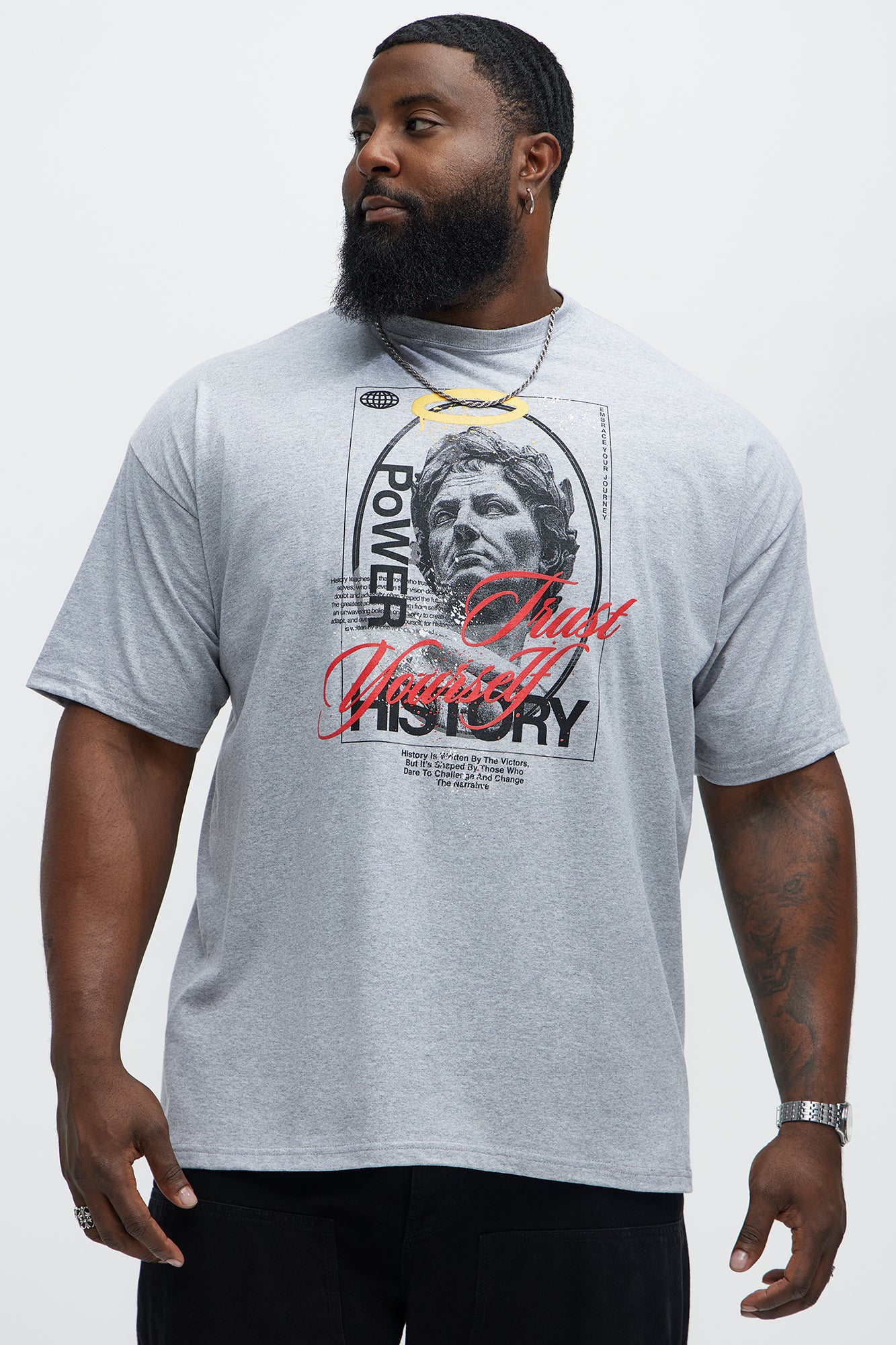 Power Of History Short Sleeve Tee - Grey - Image 4