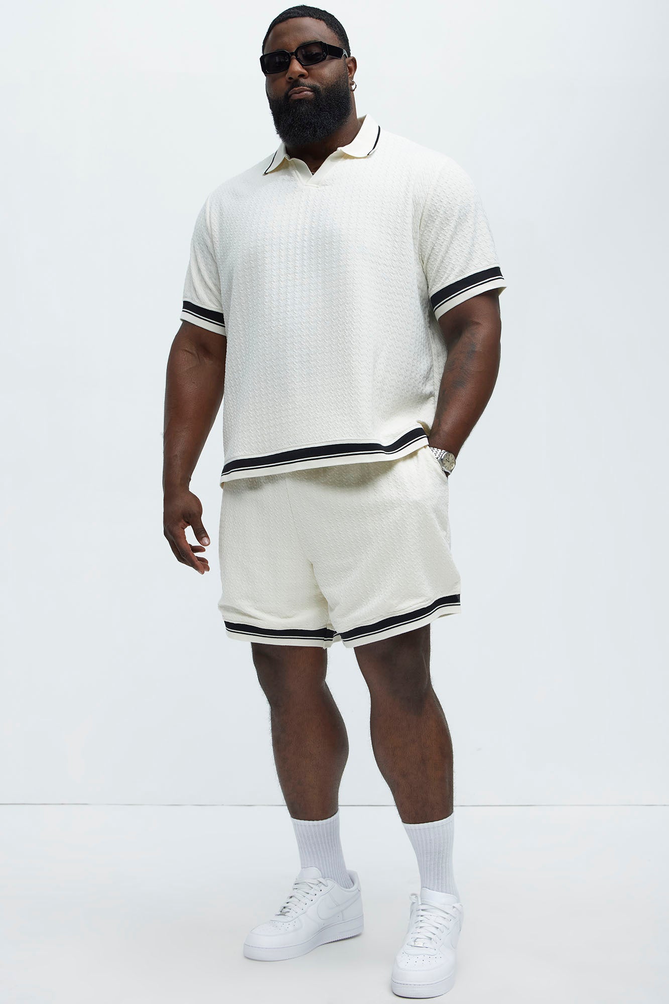 Princeton Textured Shorts - Cream - Image 7