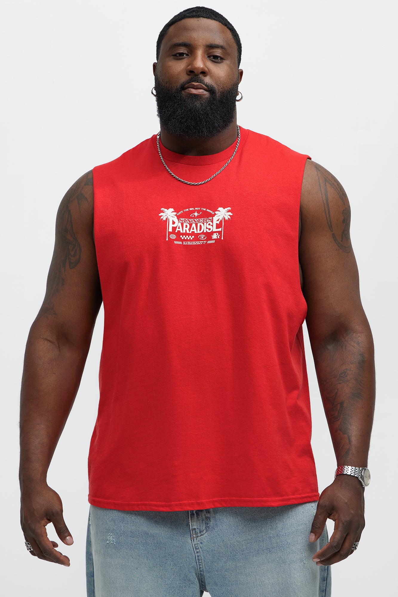 Sinner's Paradise Muscle Tank - Red - Image 5