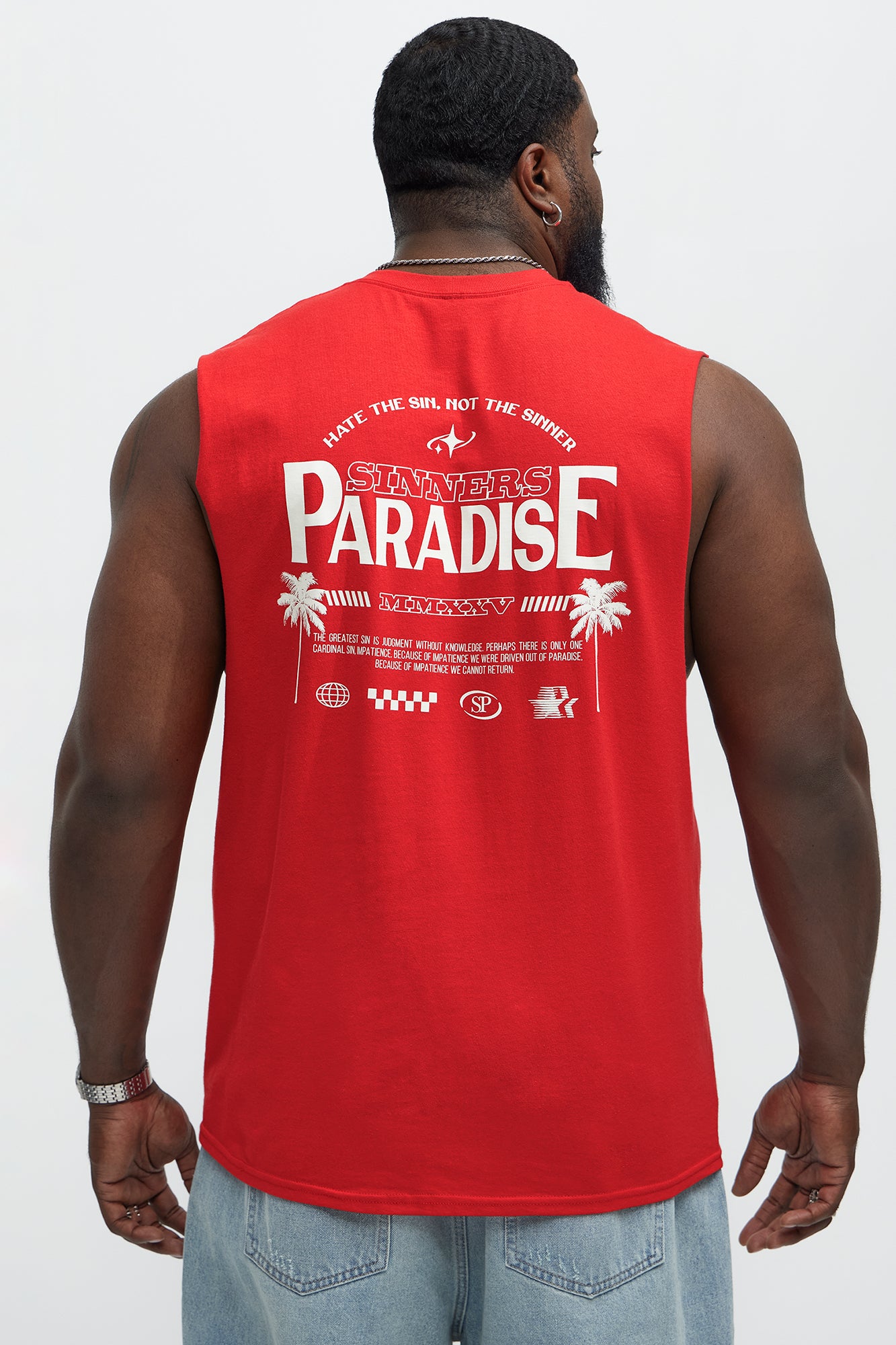 Sinner's Paradise Muscle Tank - Red - Image 7