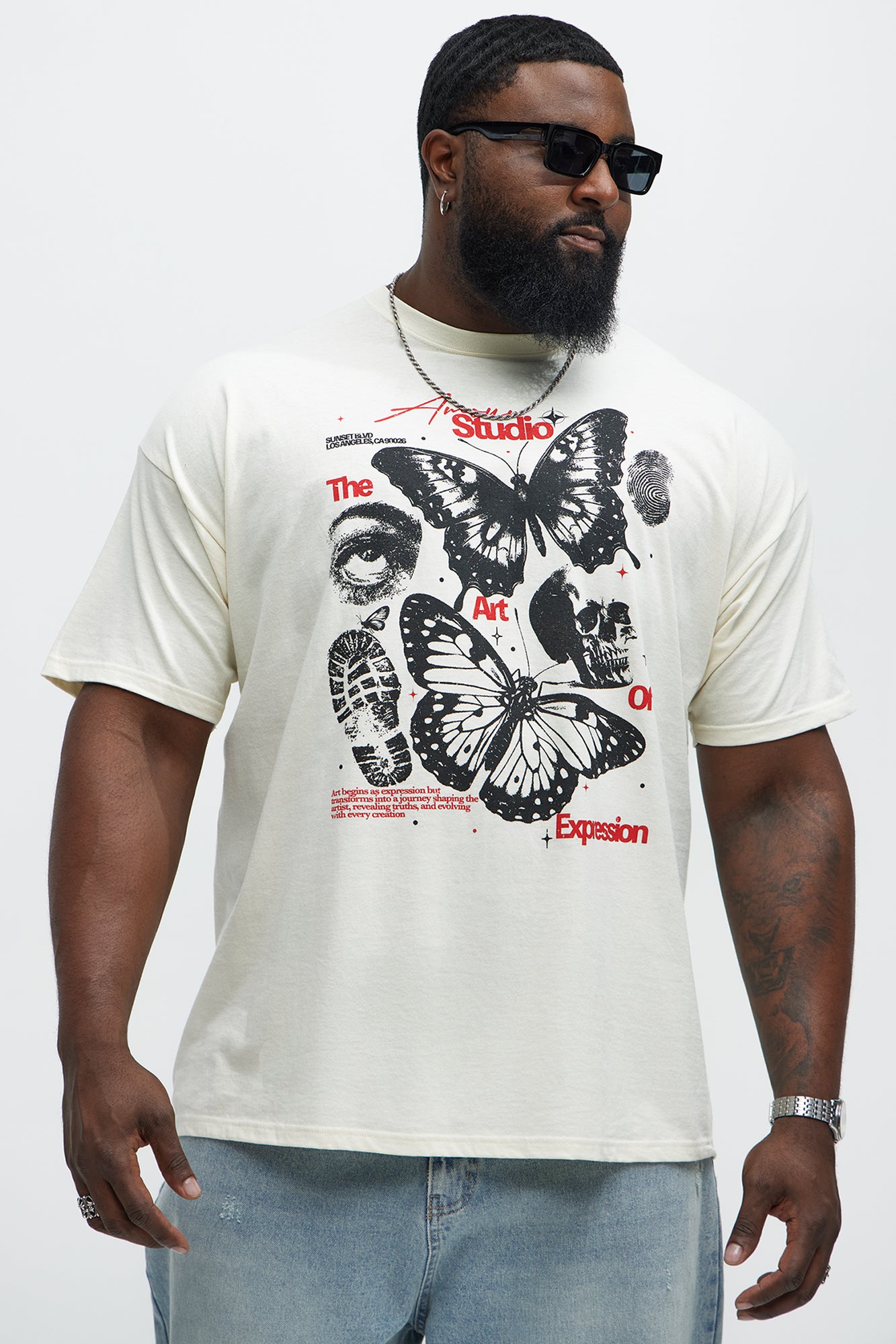 The Amour Studio Short Sleeve Tee - Natural - Image 4
