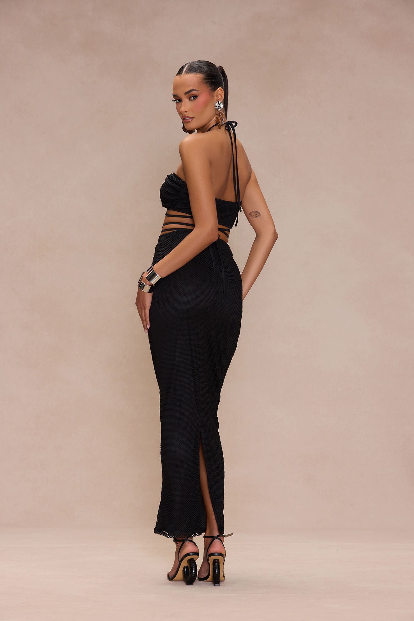 Tulum Fishnet Skirt Set - Black - Image 3