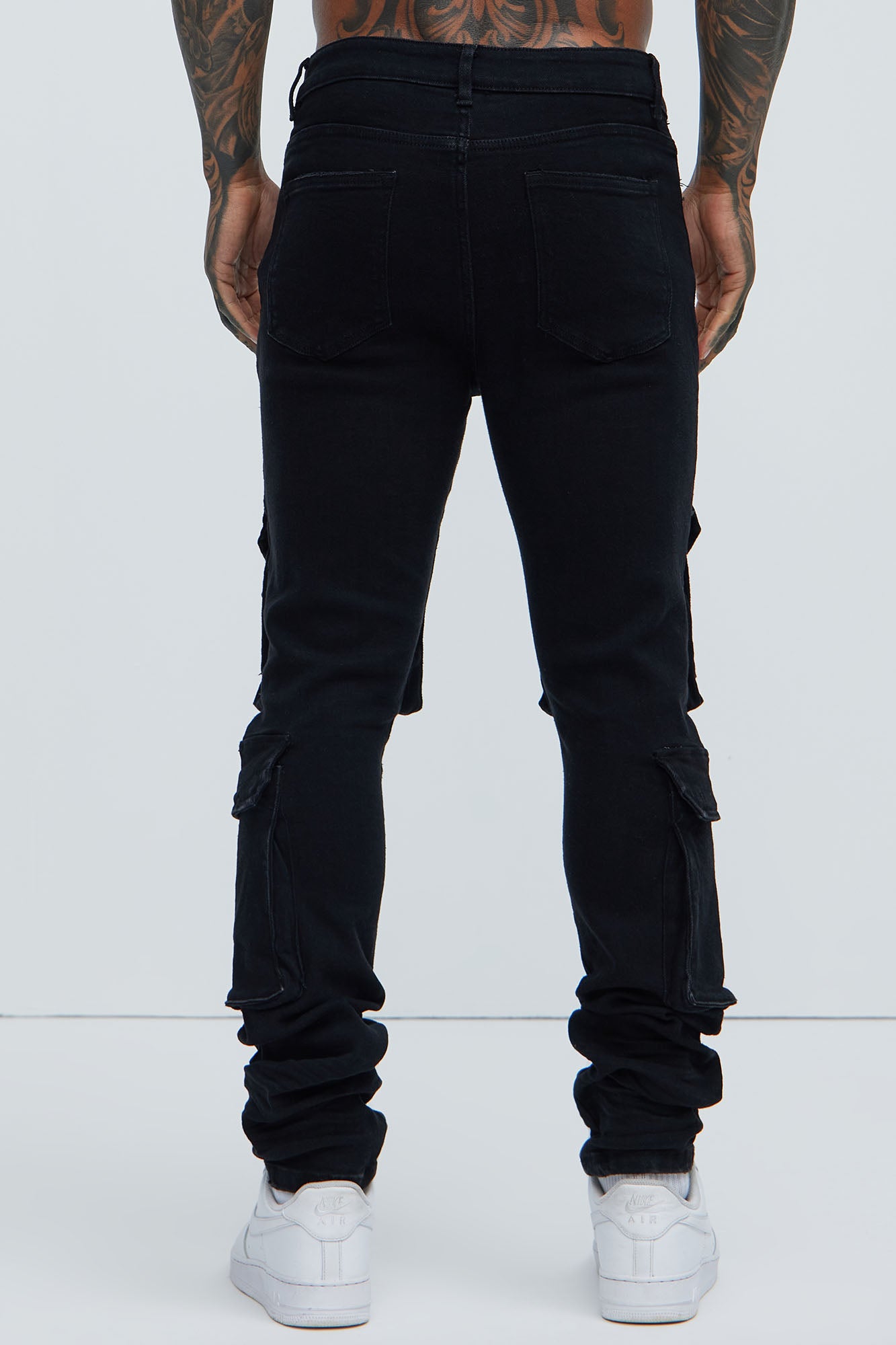 Holy Ghost Stacked Skinny Cargo Jeans - Black - Image 5