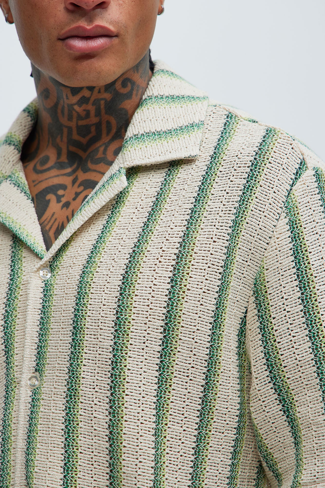 Peyton Textured Shirt - Green/combo - Image 3