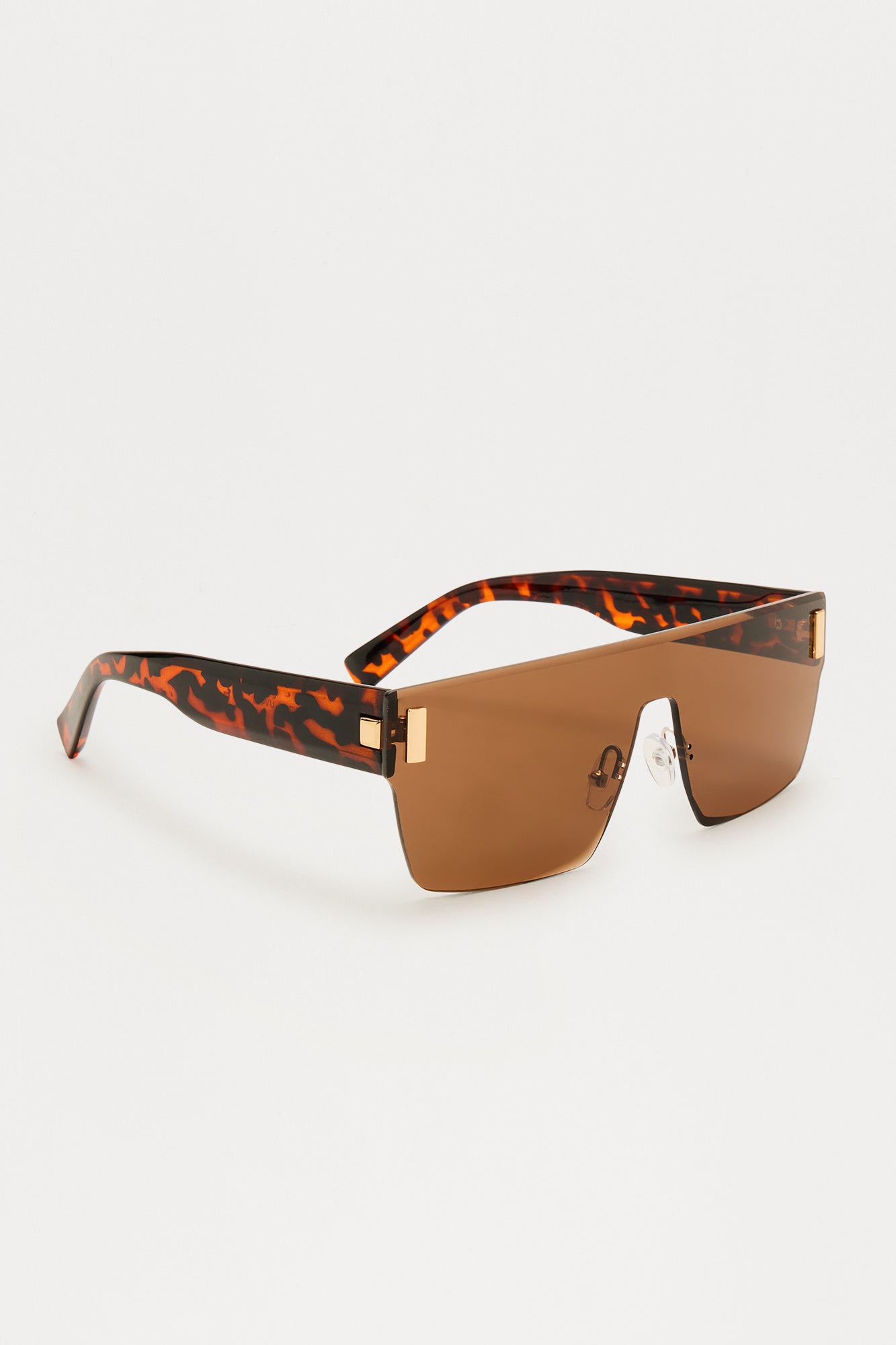 All Eyes On Me Rimless Shield Sunglasses - Tortoise - Image 4