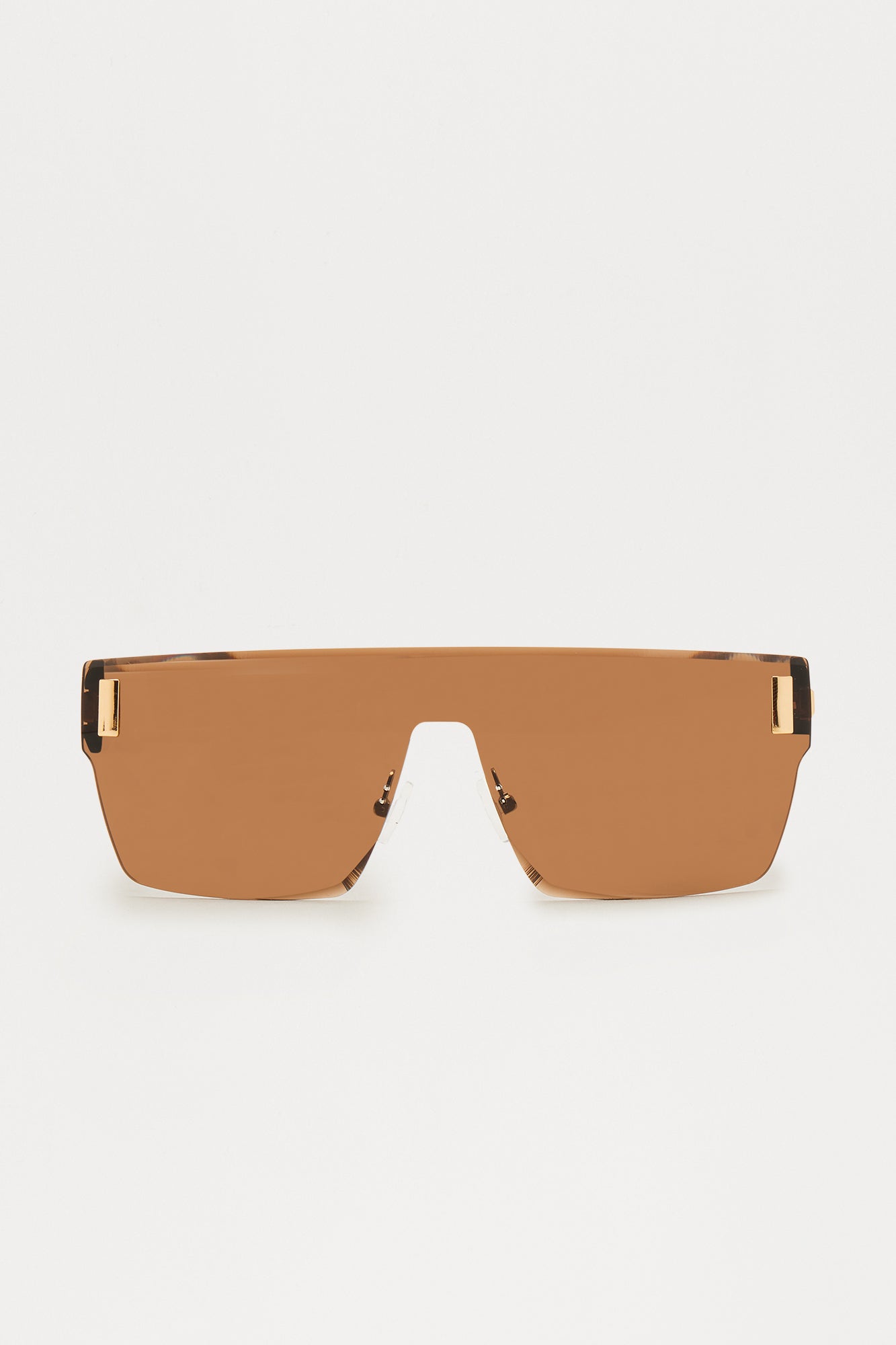All Eyes On Me Rimless Shield Sunglasses - Tortoise - Image 3