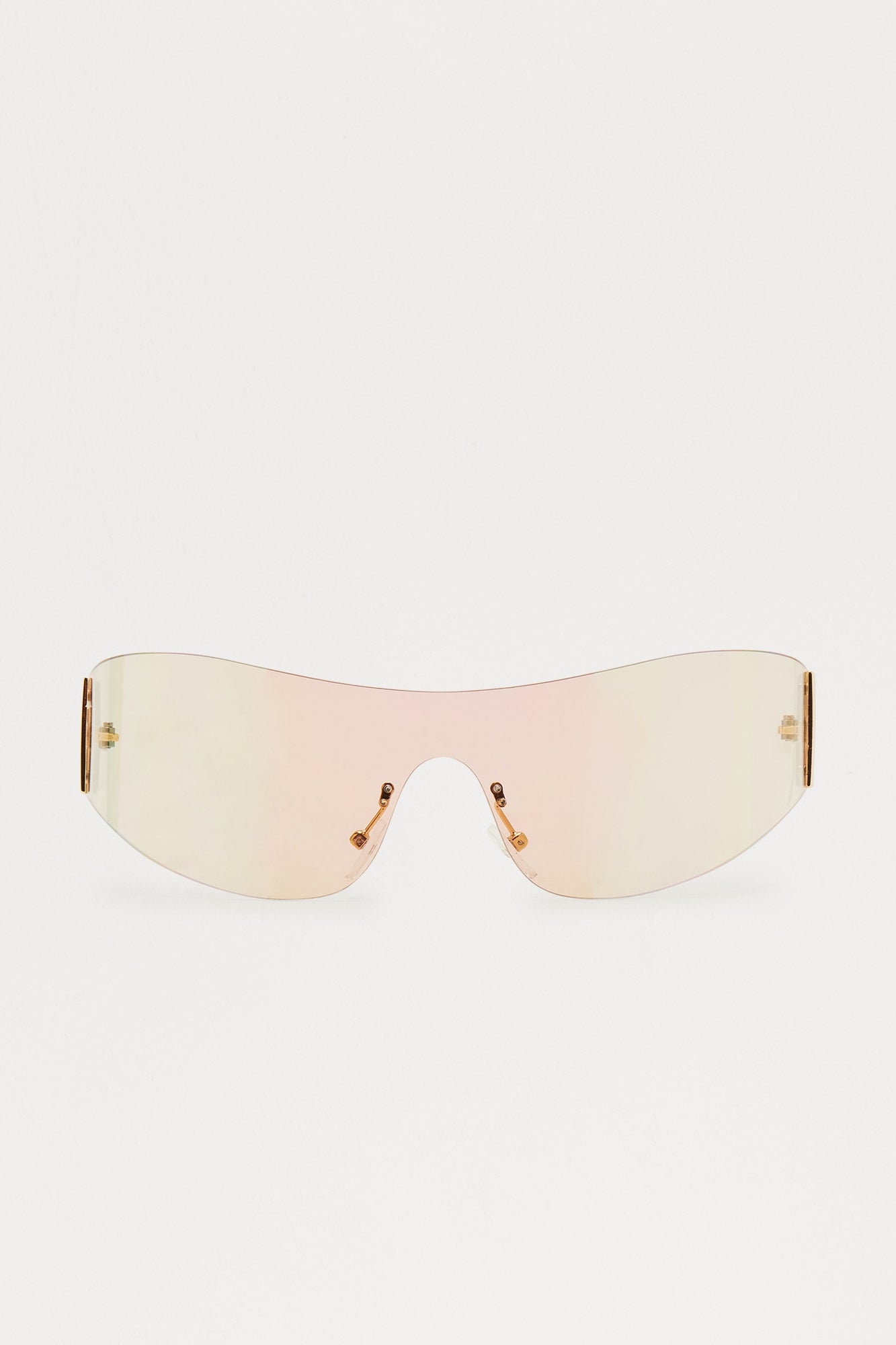 Born To Be A Legend Rimless Shield Sunglasses - Clear - Image 3