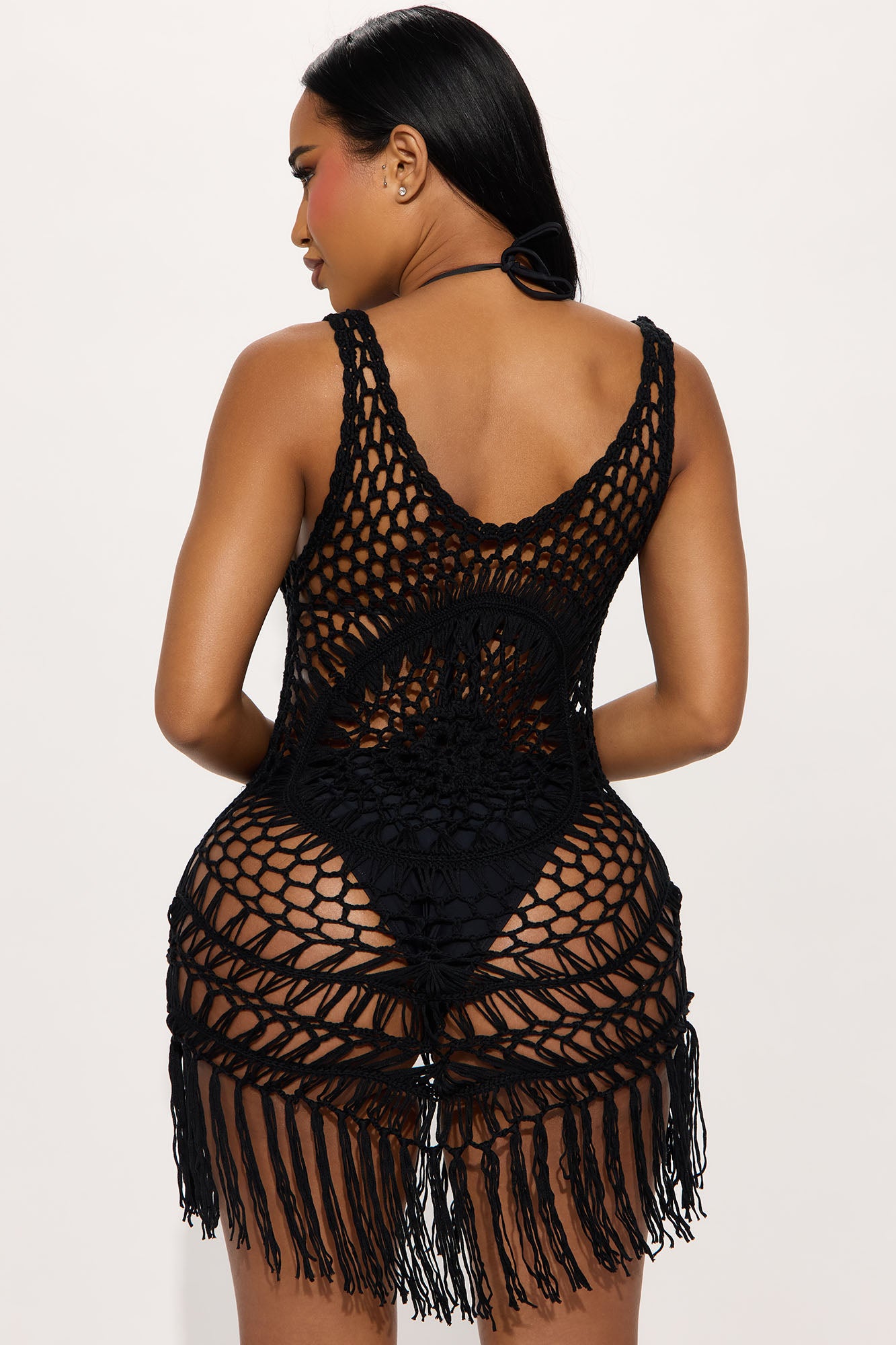 Vibes Tank Crochet Coverup - Black - Image 3