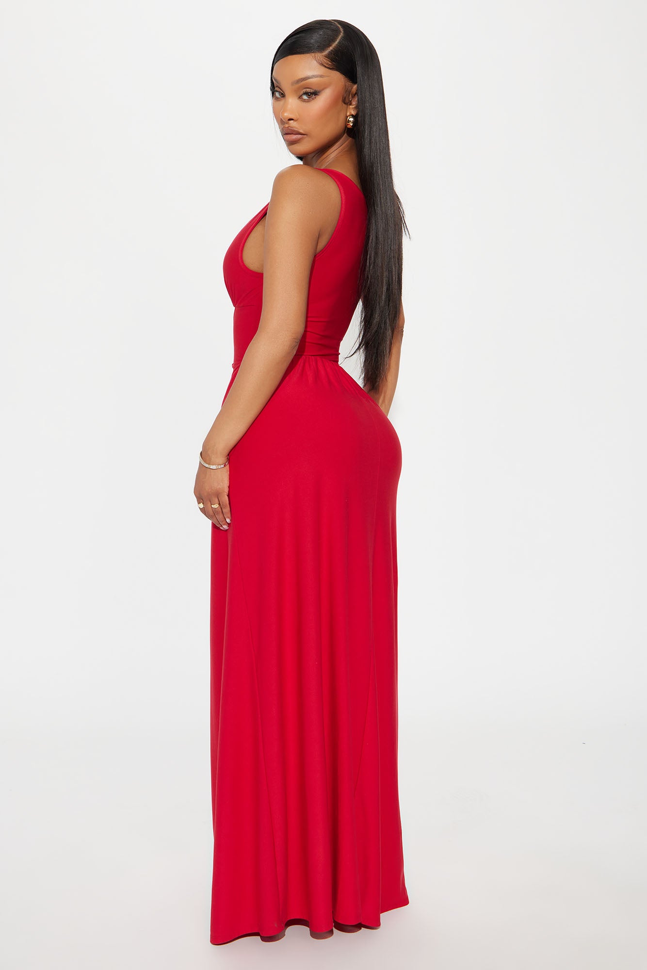 Ainsley Corset Maxi Dress - Red - Image 3