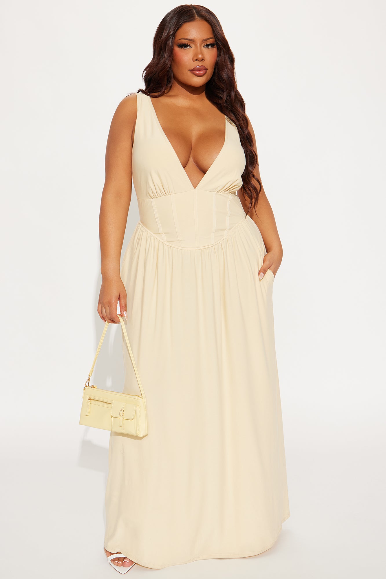 Ainsley Corset Maxi Dress - Butter Yellow - Image 4