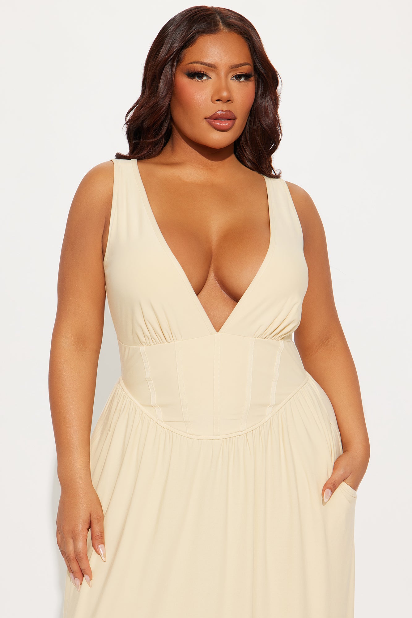 Ainsley Corset Maxi Dress - Butter Yellow - Image 5