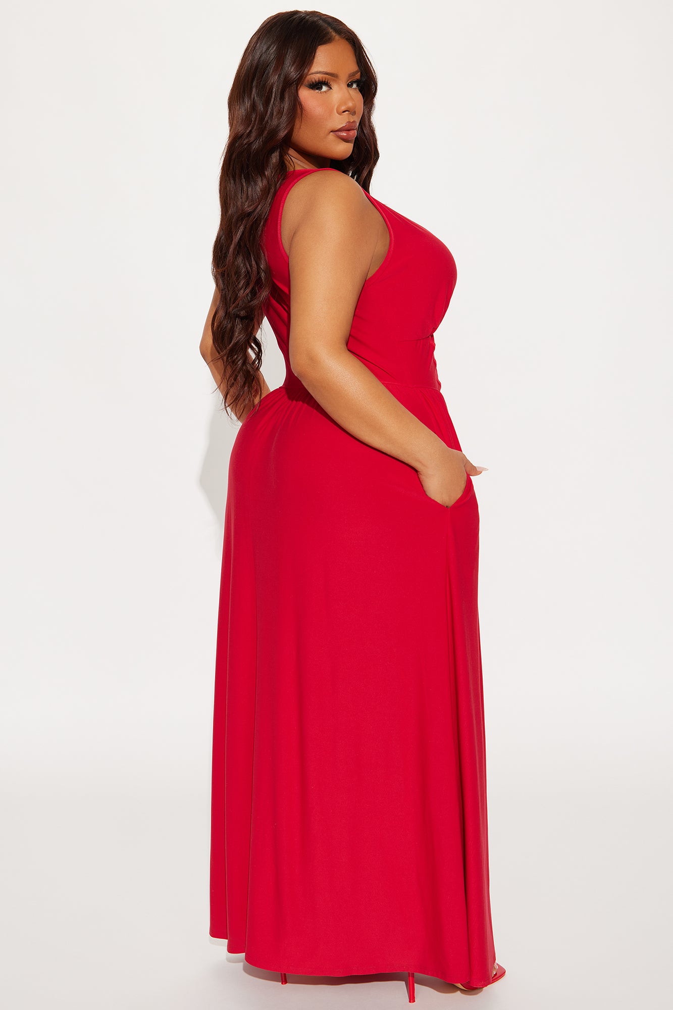 Ainsley Corset Maxi Dress - Red - Image 6