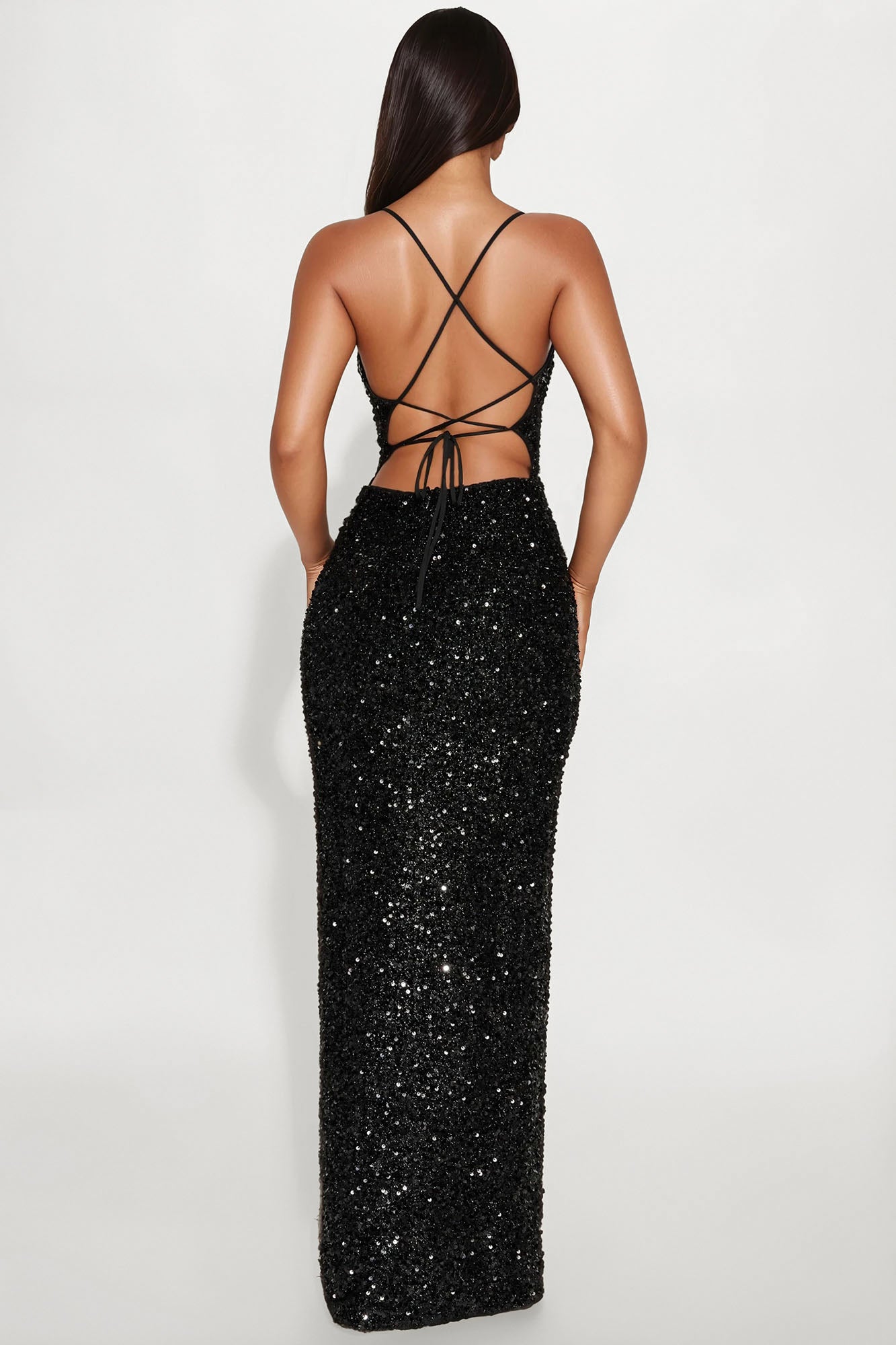 Wild Soul Sequin Maxi Dress - Black - Image 3