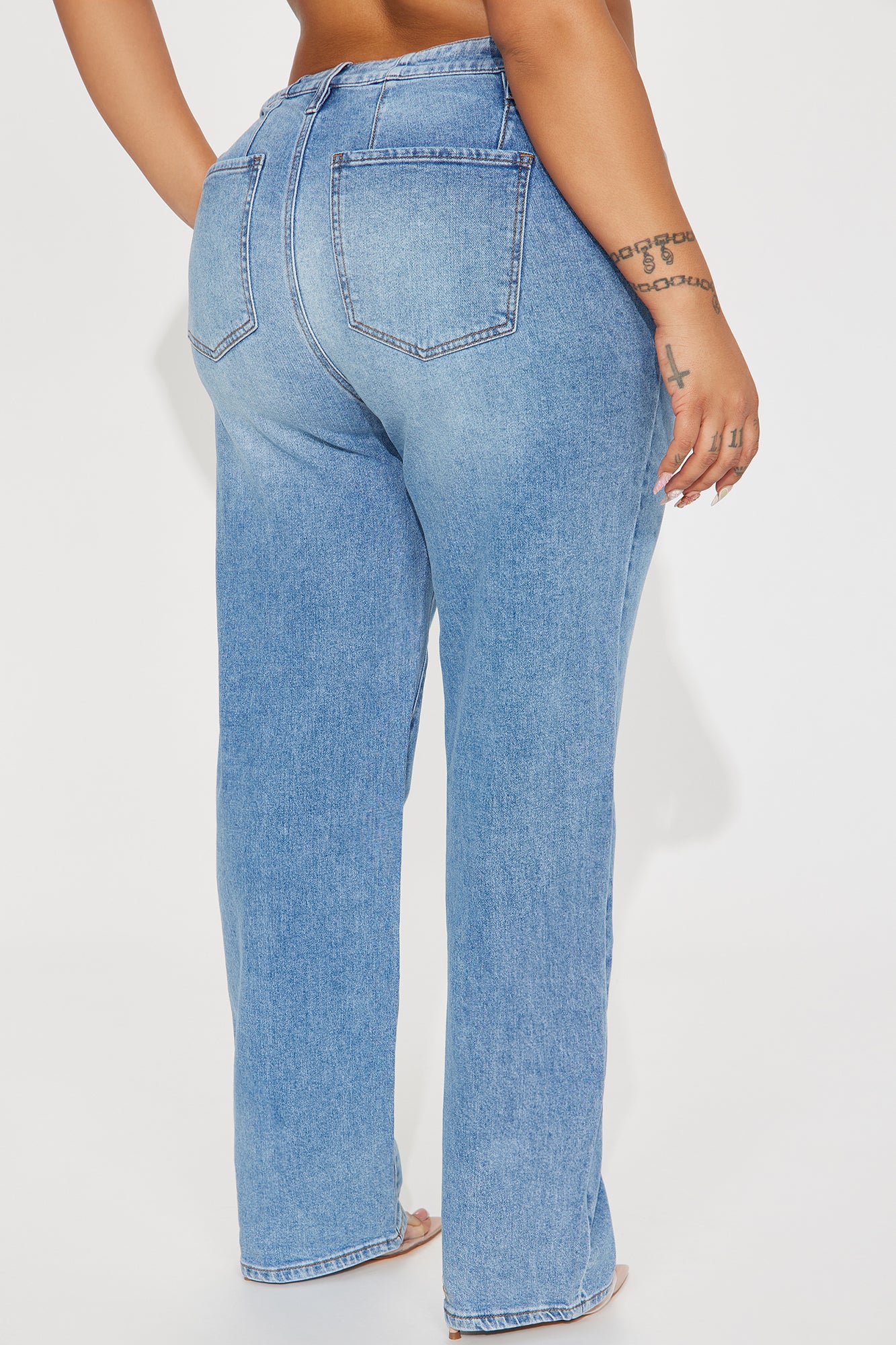 Leaving You Behind Stretch Straight Leg Jeans - Medium Wash - Image 6