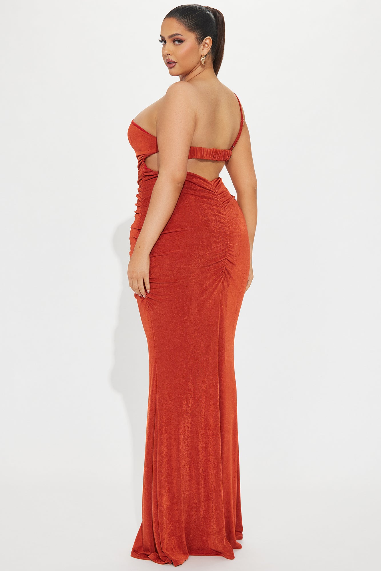 Aleyna Slinky Maxi Dress - Rust - Image 6