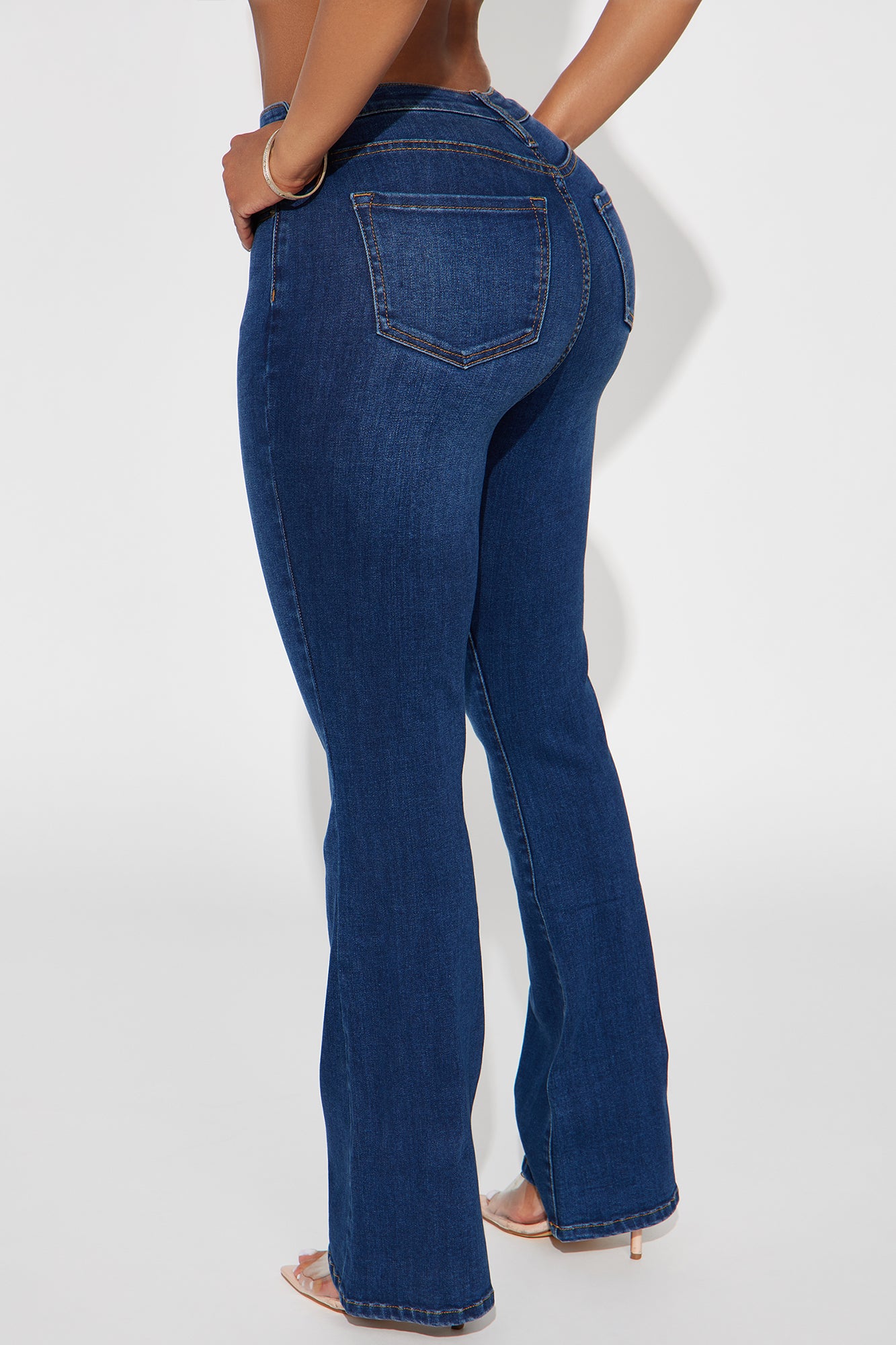 Petite Affair Of The Flare Stretch Jeans - Dark Wash - Image 3