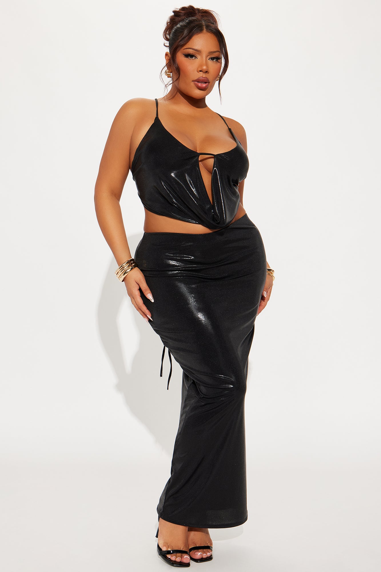 Here To Impress Maxi Skirt Set - Black - Image 4