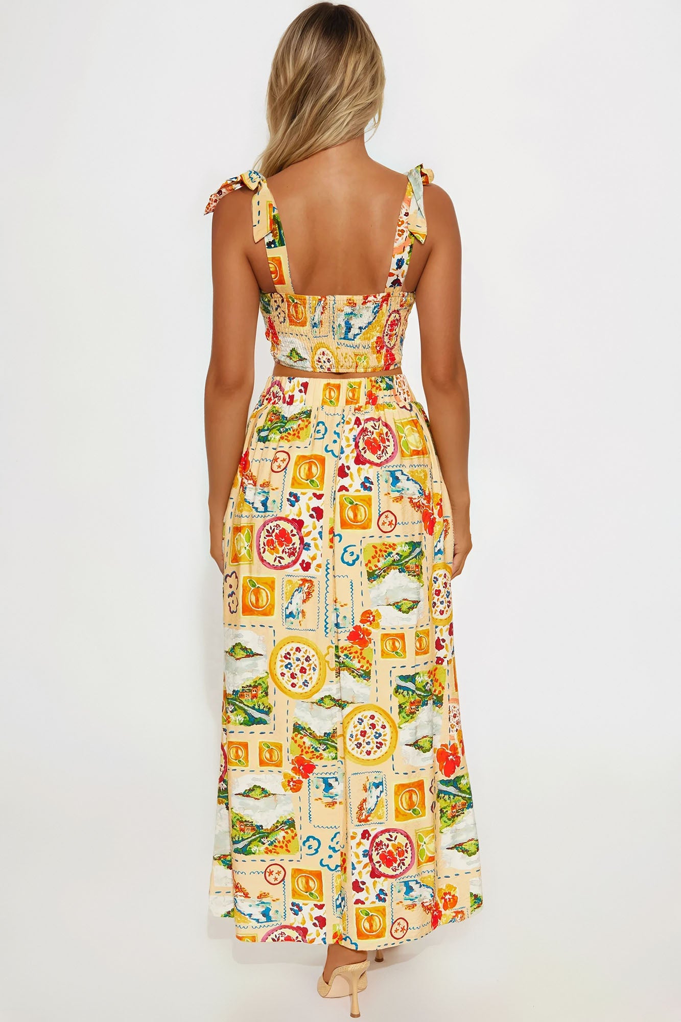 Summer In Italy Skirt Set - Yellow/combo - Image 3