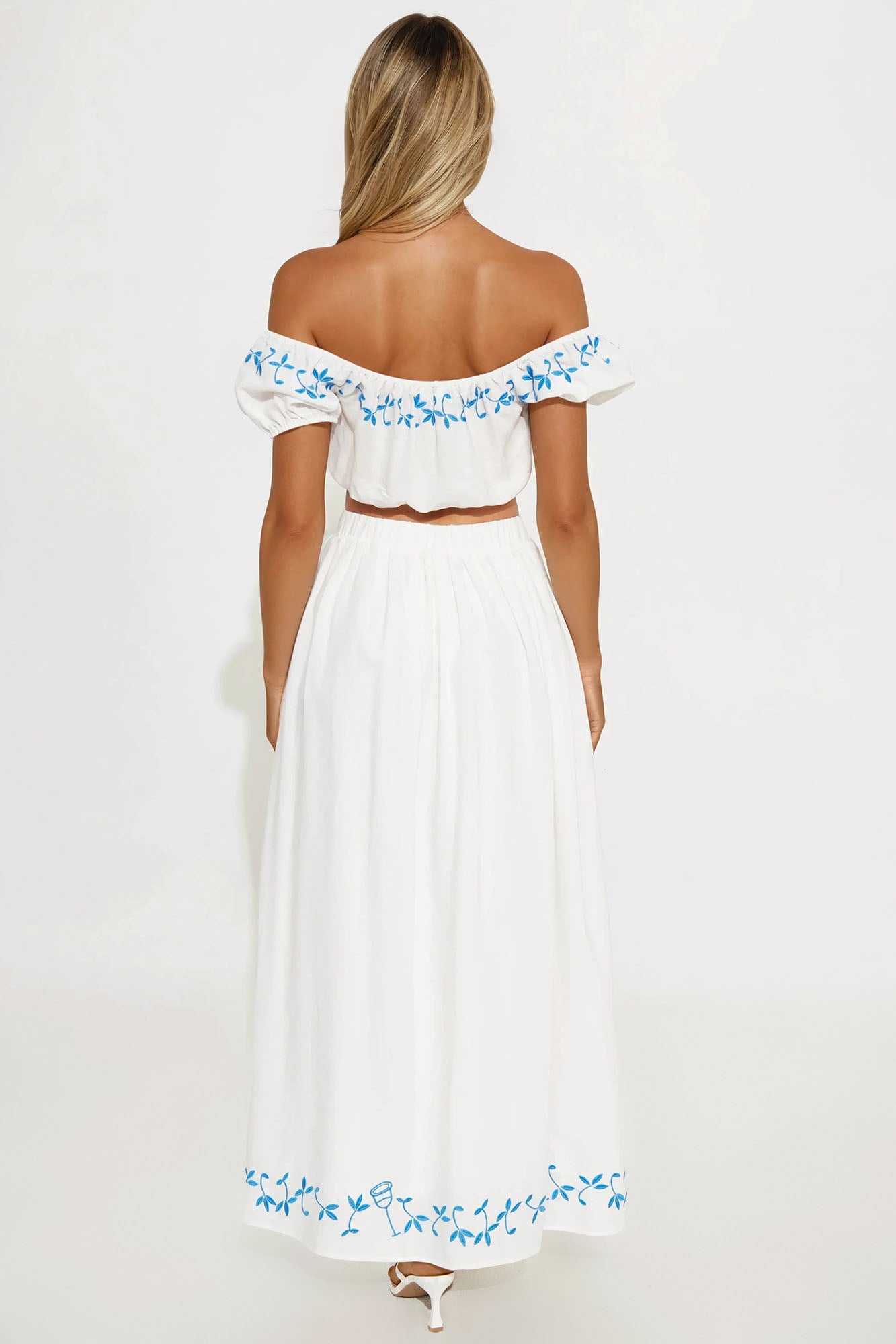 Monaco View Maxi Skirt Set - White - Image 3