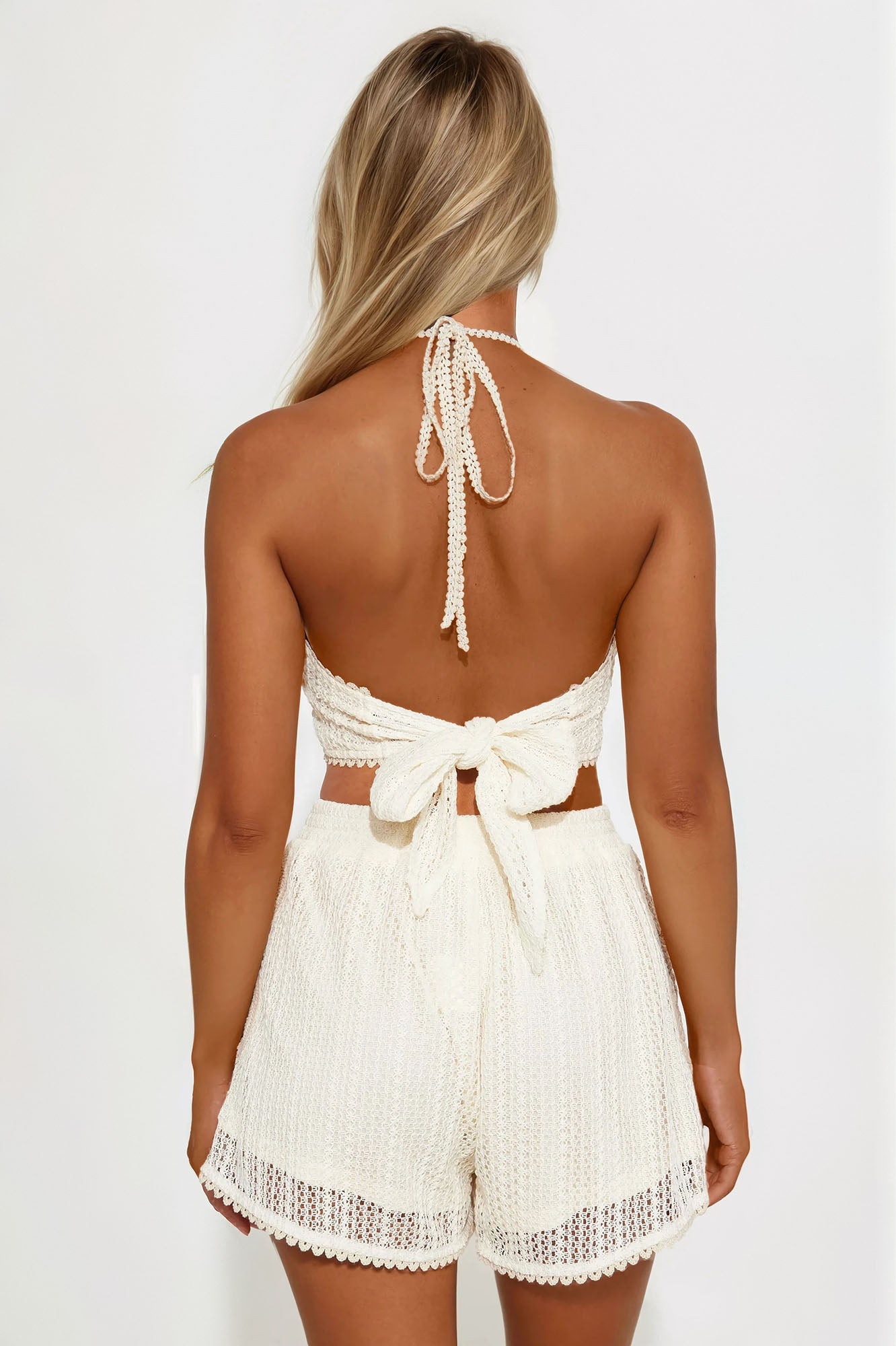 Mabel Crochet Short Set - Cream - Image 3