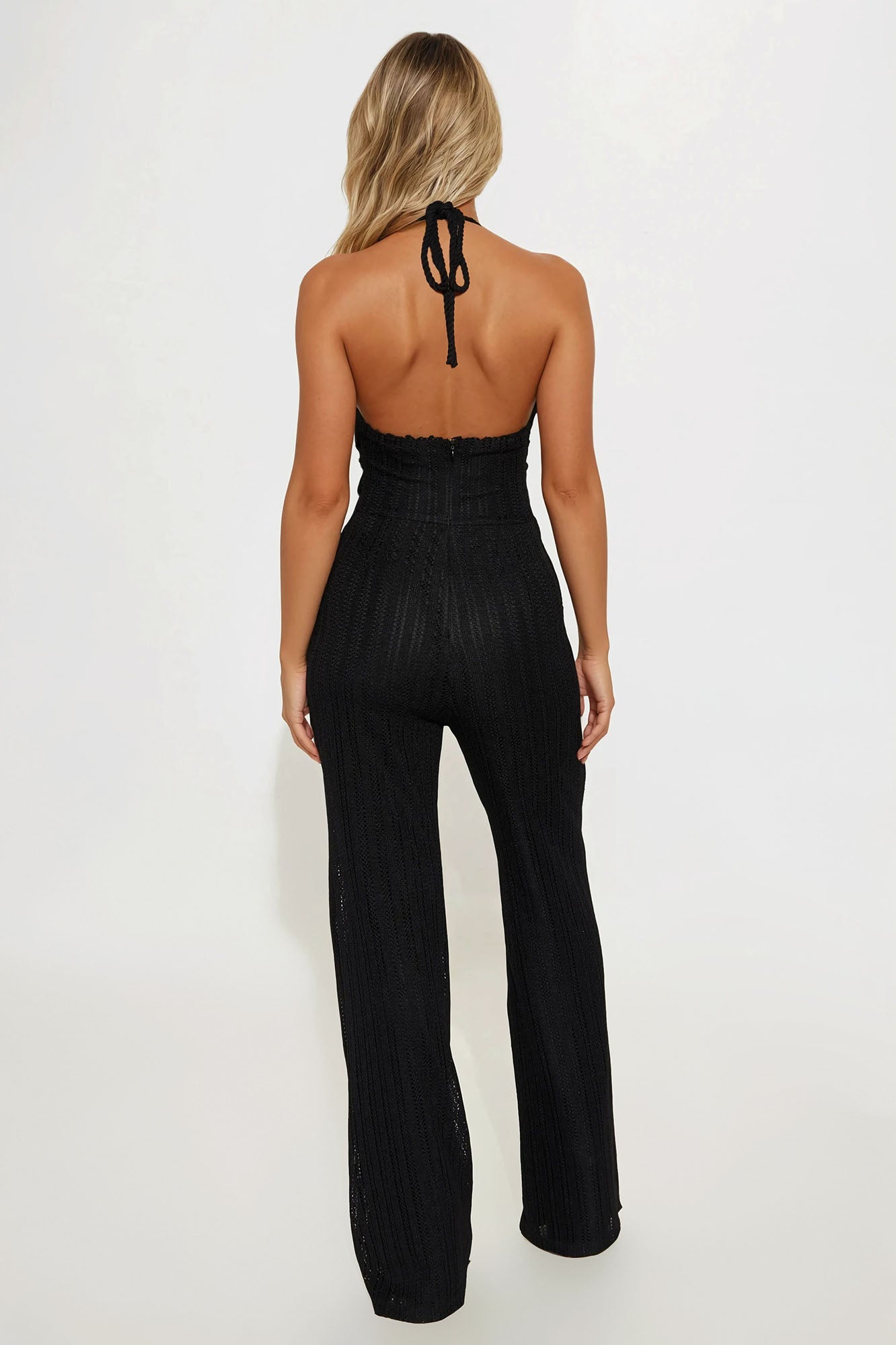 Marissa Crochet Jumpsuit - Black - Image 3