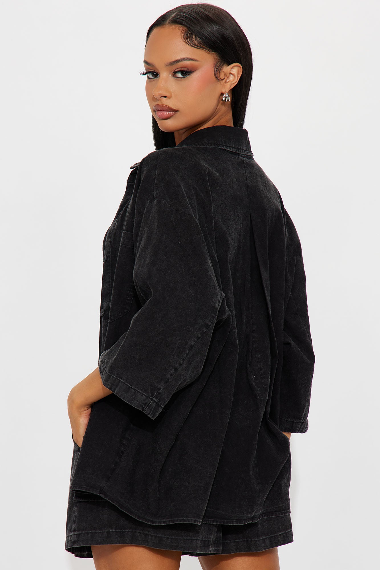 Willow Washed Short Set - Black - Image 3