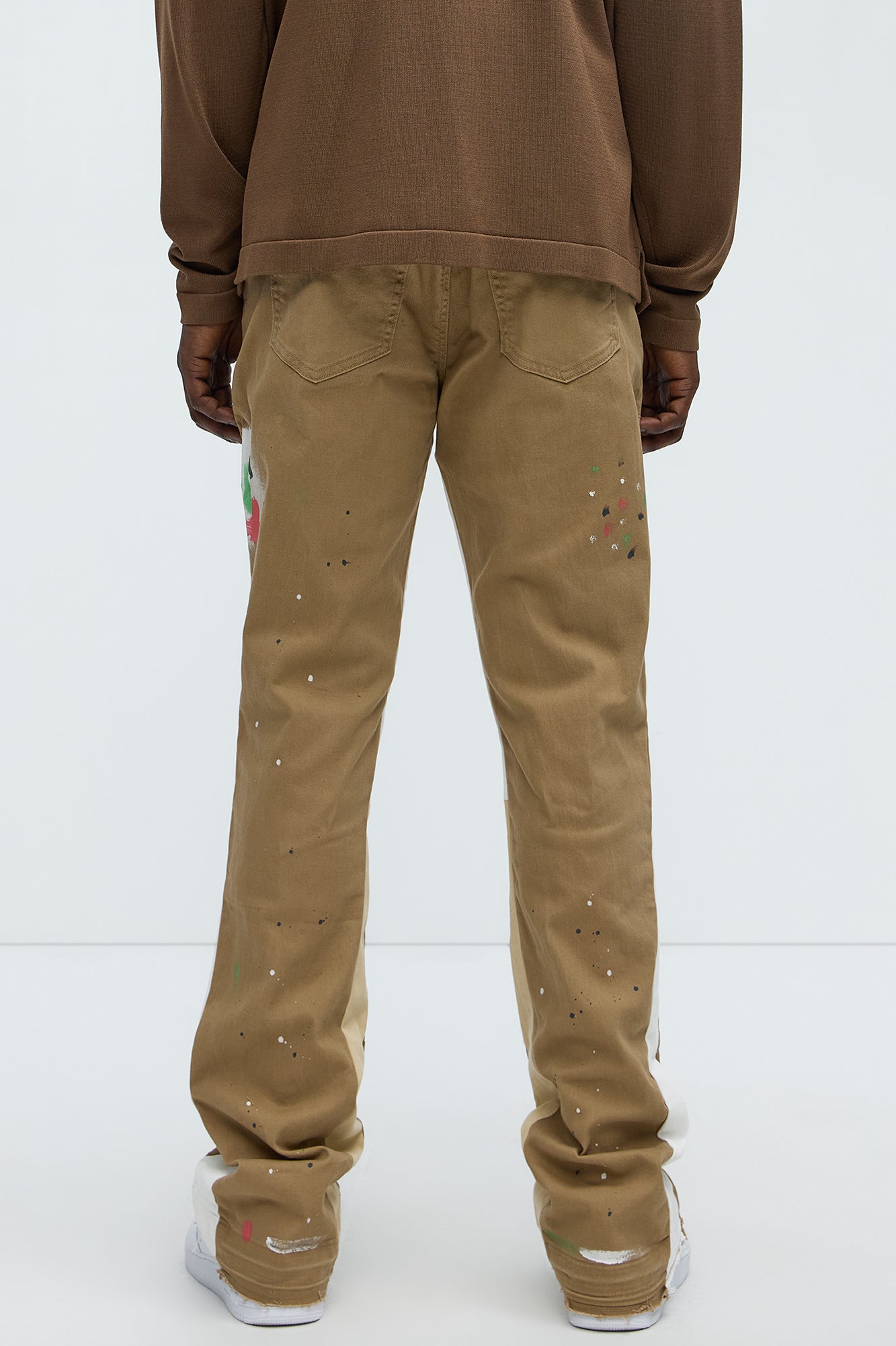 Both Ways Slim Stacked Flared Pants - Tan/Multi - Image 7