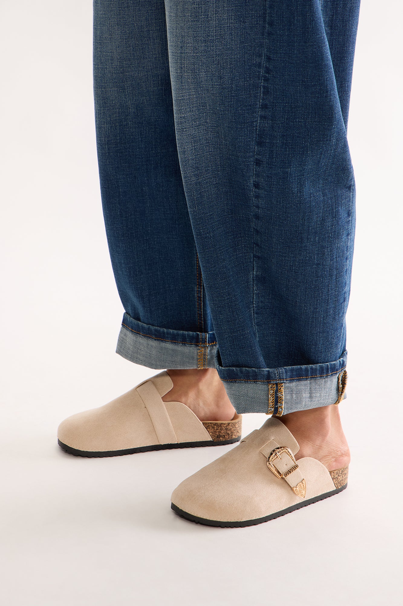 Cory Buckle Slides  - Beige - Image 4
