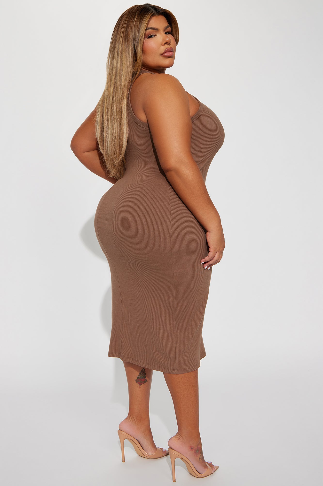 Mila Midi Dress - Chestnut - Image 7