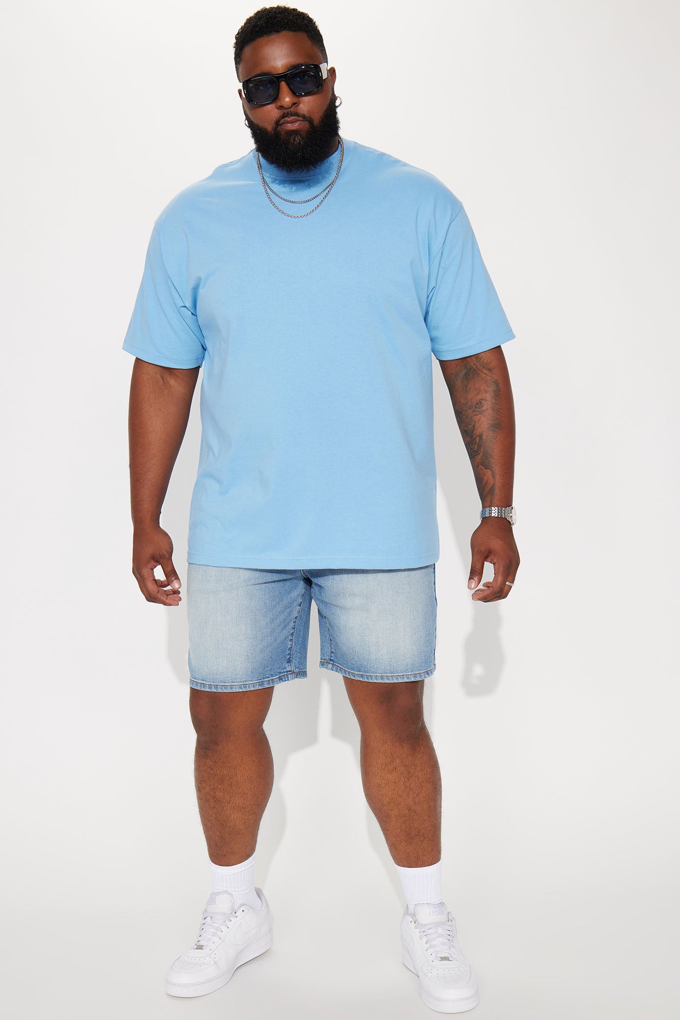Cornell Slim Denim Shorts - Light Wash - Image 9