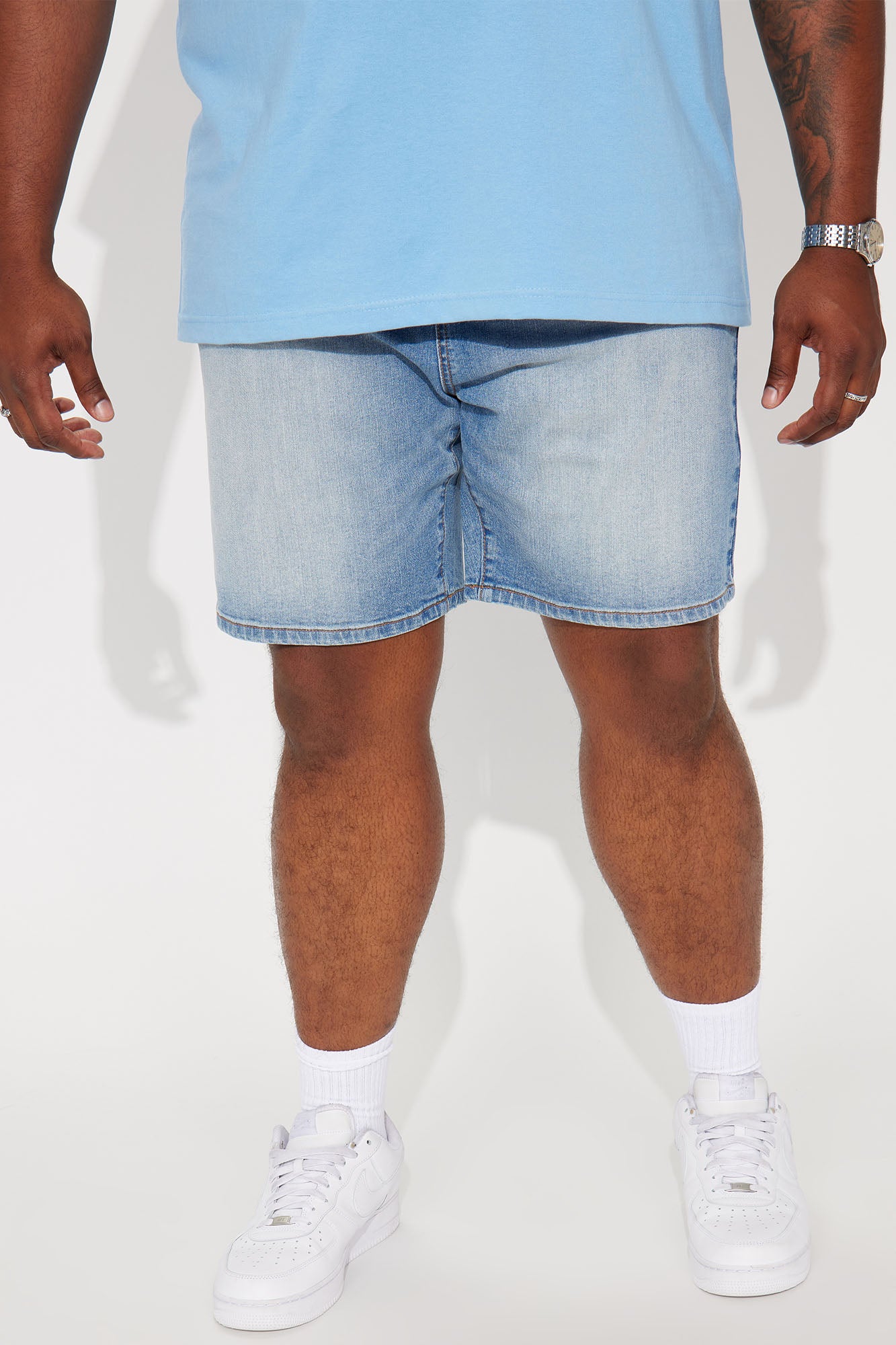 Cornell Slim Denim Shorts - Light Wash - Image 8