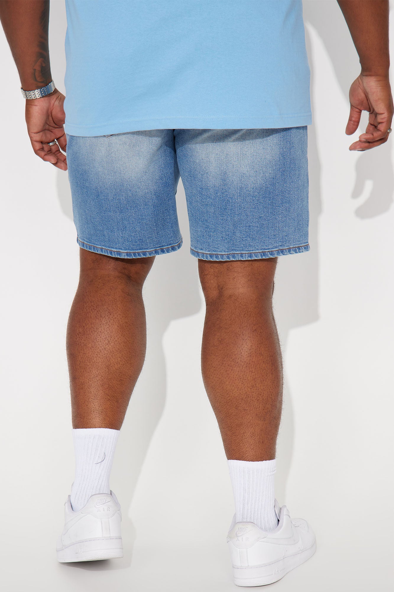 Cornell Slim Denim Shorts - Light Wash - Image 10