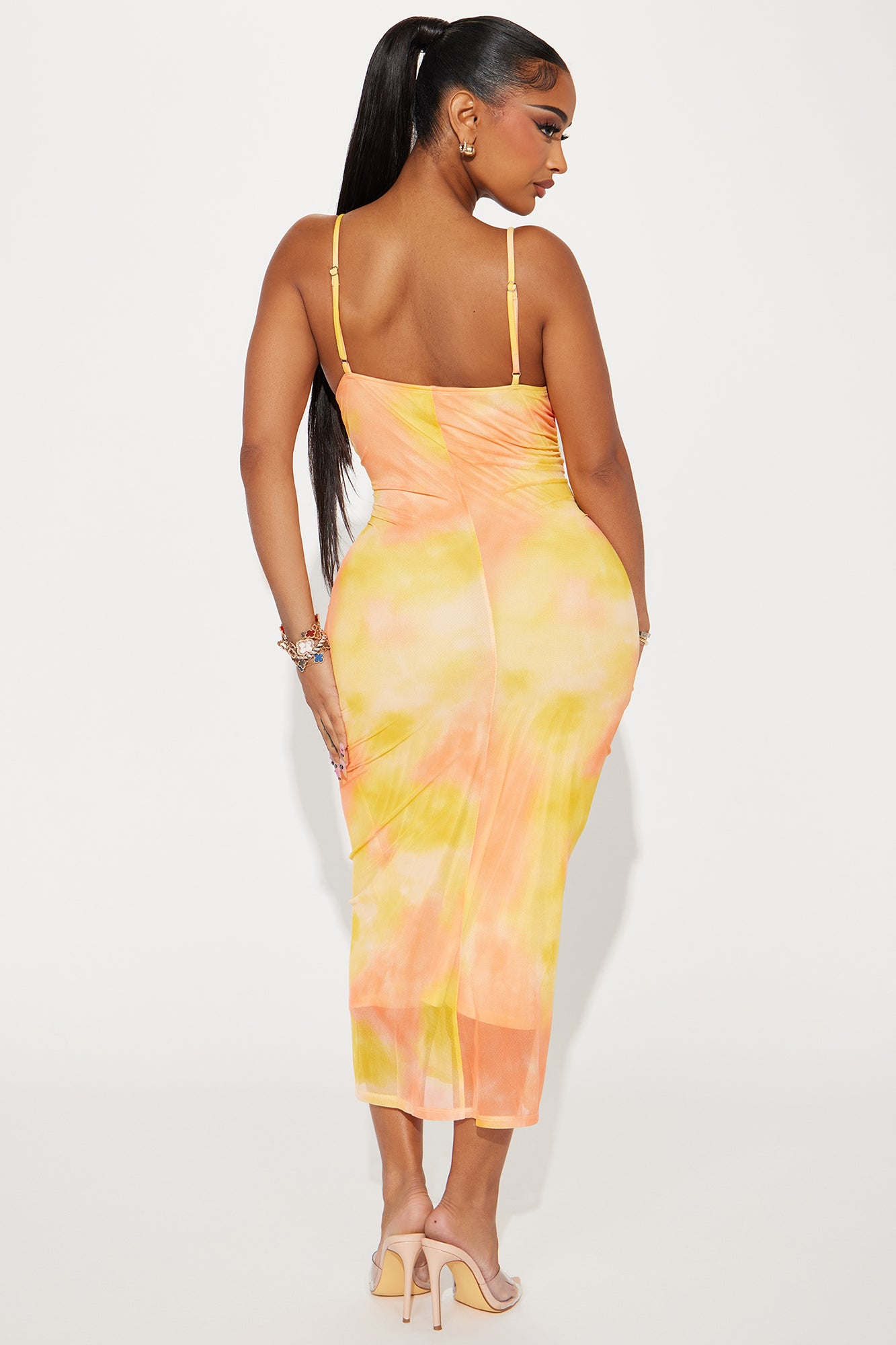 Agnes Mesh Maxi Dress - Orange - Image 3