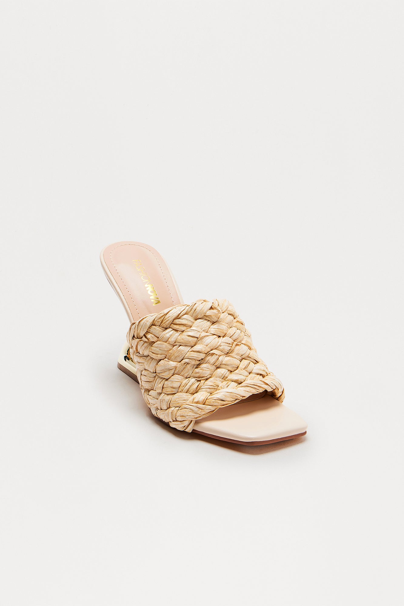 Evari Raffia Novelty Wedges - Nude - Image 3