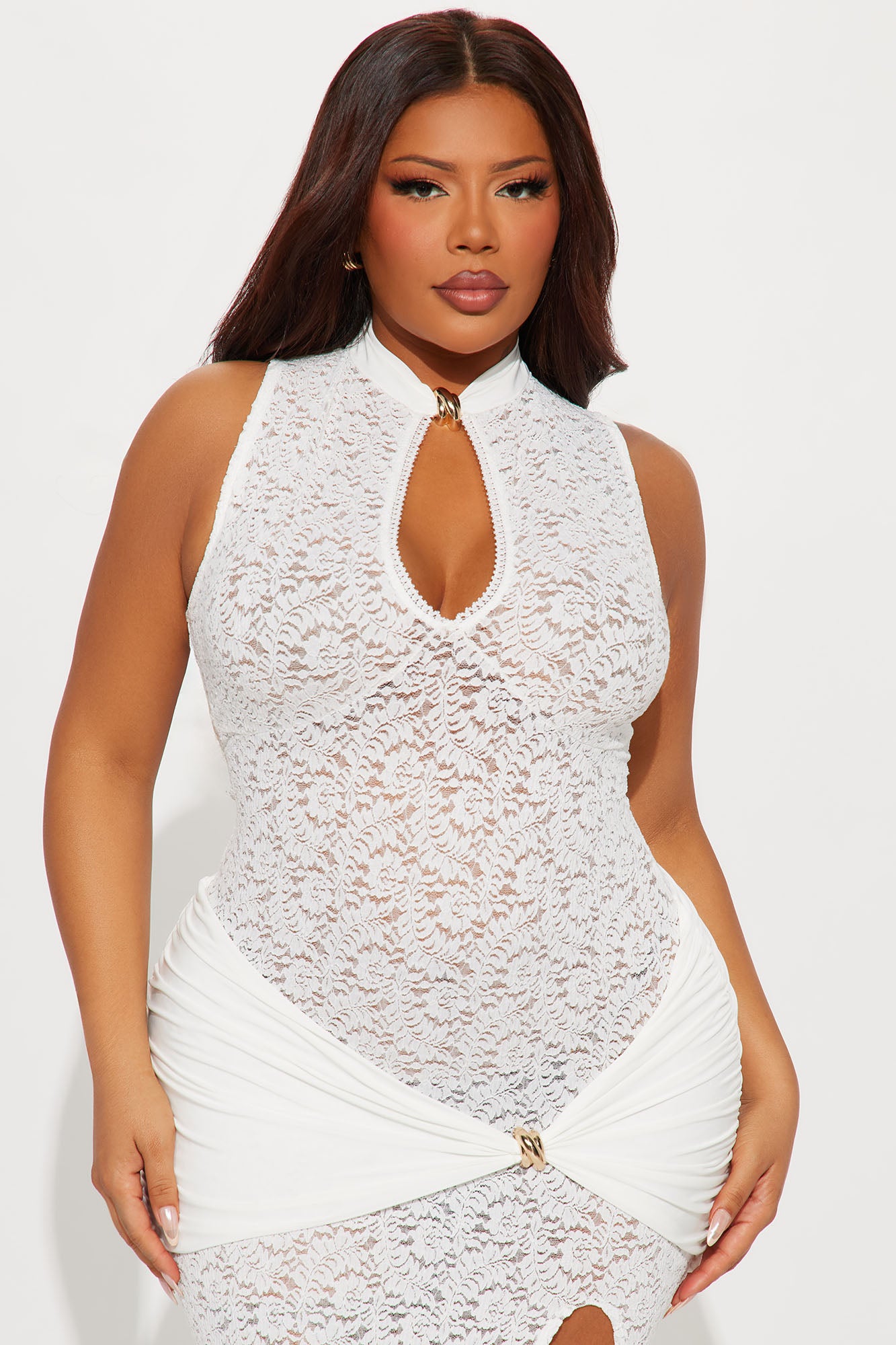 Bianca Lace Maxi Dress - Ivory - Image 5