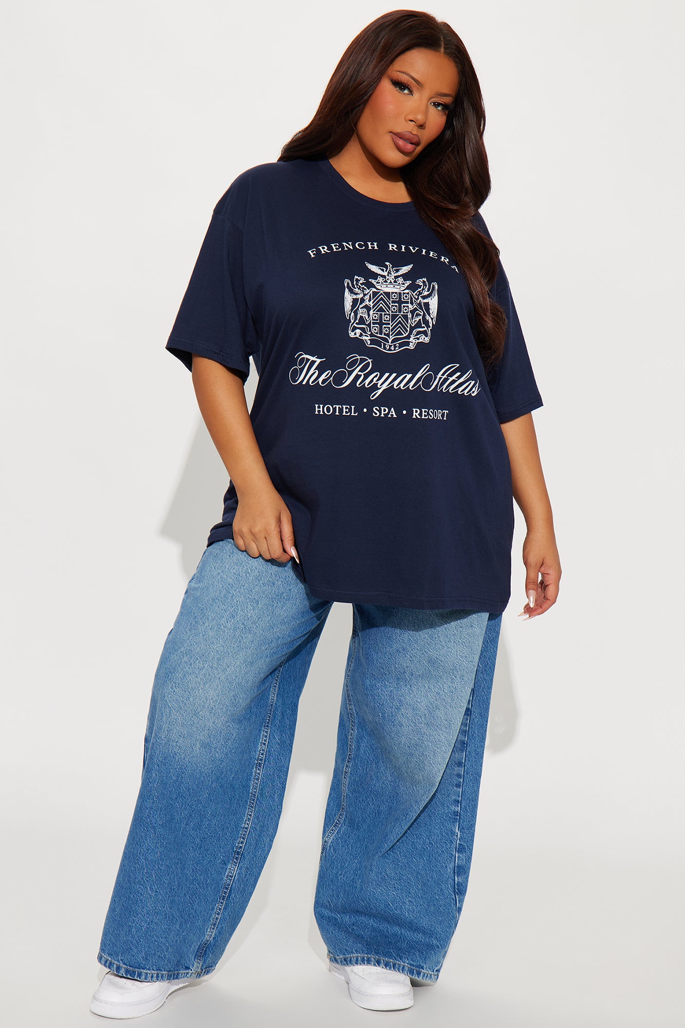 French Riveria Oversized Tee - Navy - Image 6