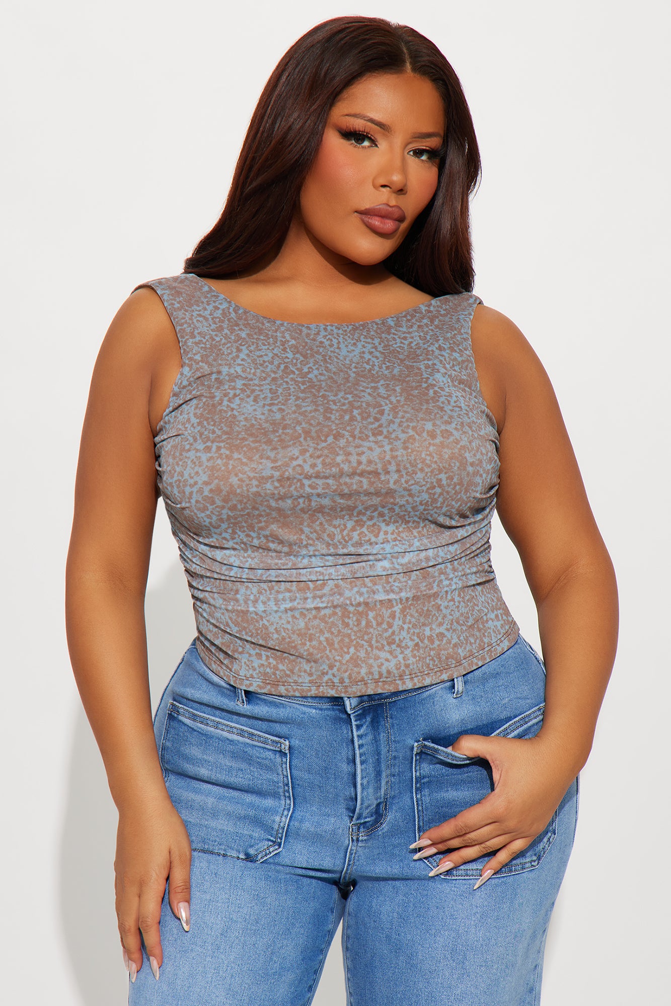 My Encounter Mesh Tank Top - Brown/combo - Image 4