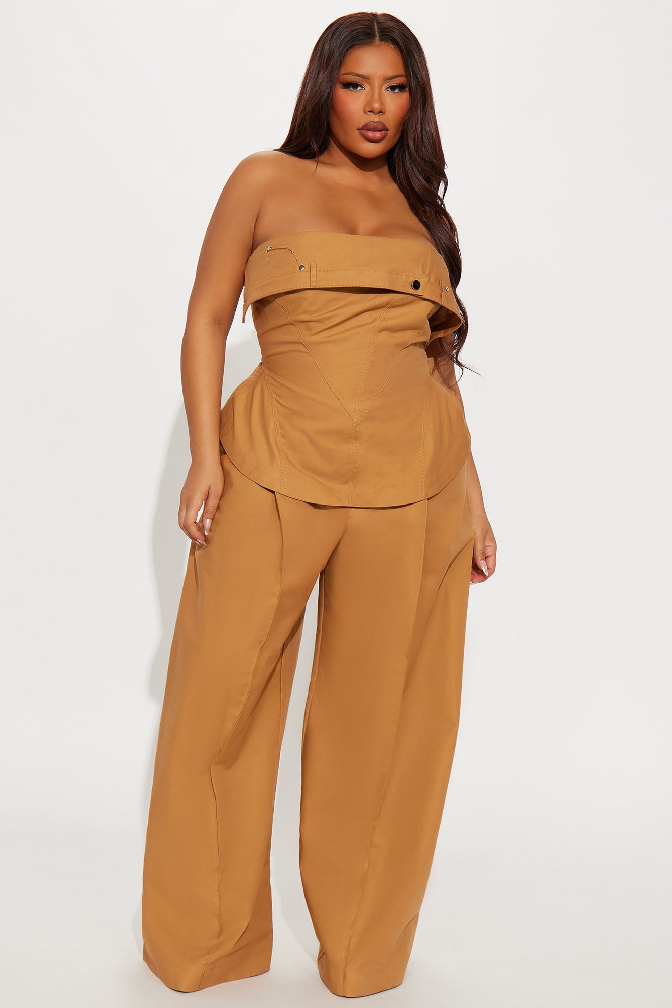 Hit Downtown Jumpsuit - Tan - Image 4